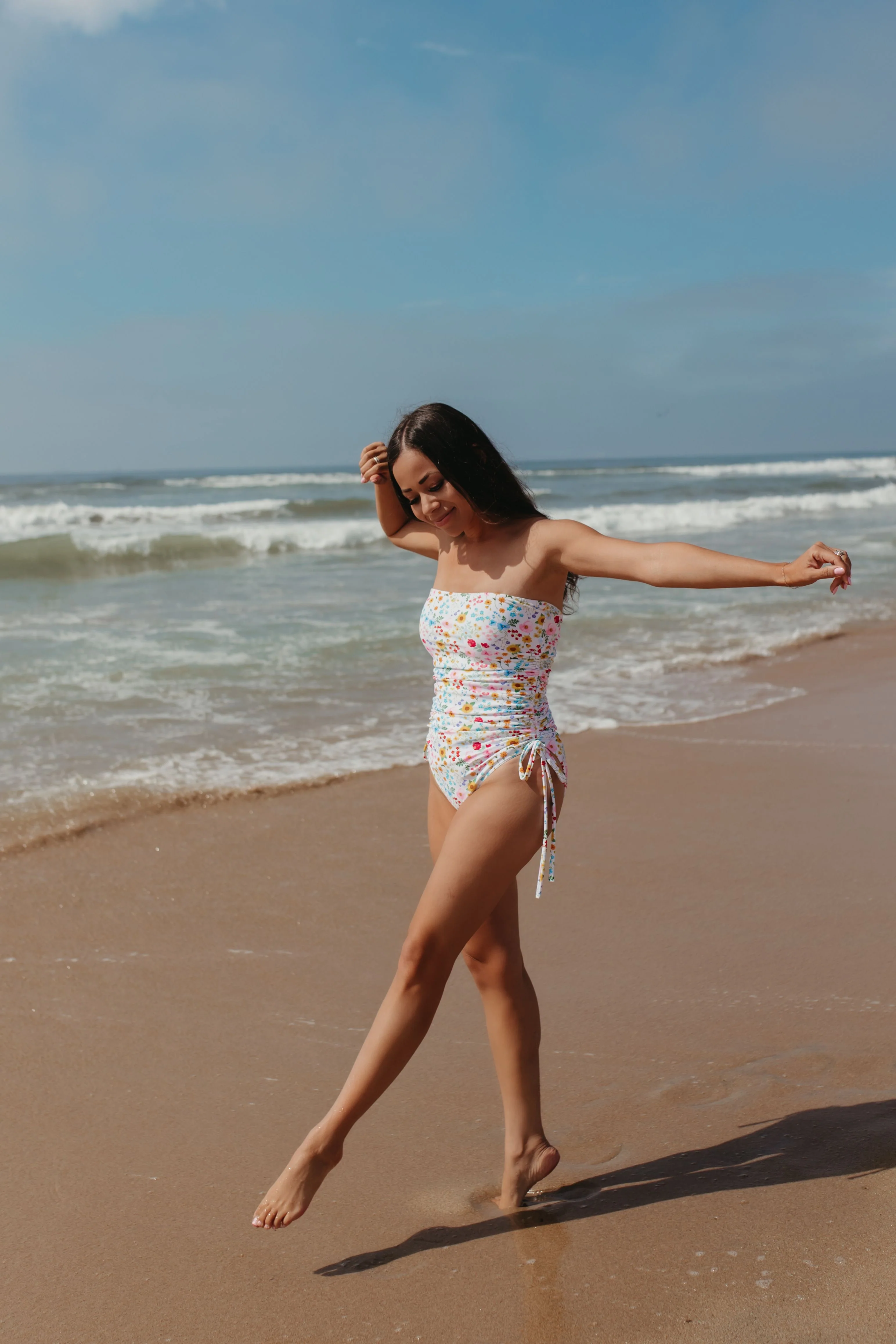 BANDEAU ONE PIECE IN BEACH BLOSSOM BY PINK DESERT - Image 13