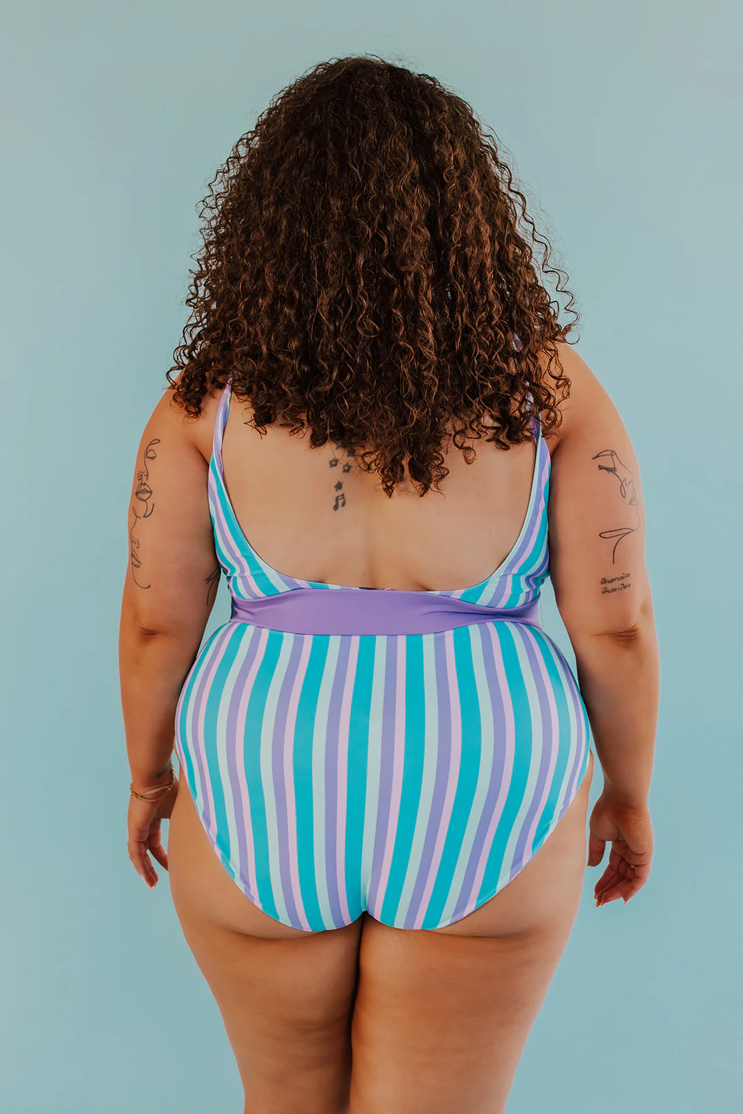 BELTED ONE PIECE IN COTTON CANDY STRIPE BY SARAH TRIPP X PINK DESERT - Image 12