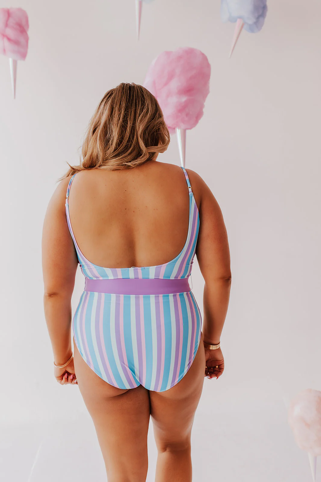 BELTED ONE PIECE IN COTTON CANDY STRIPE BY SARAH TRIPP X PINK DESERT - Image 15