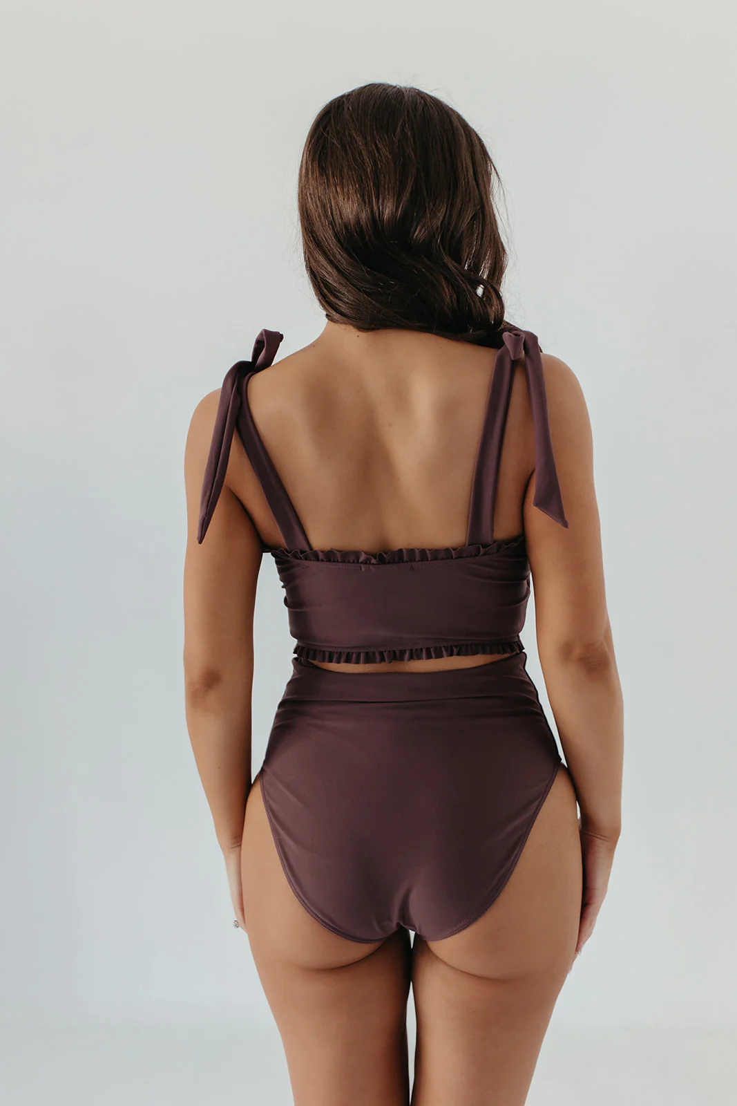 HIGH WAIST SWIM BOTTOMS IN COCOA BY PINK DESERT - Image 8