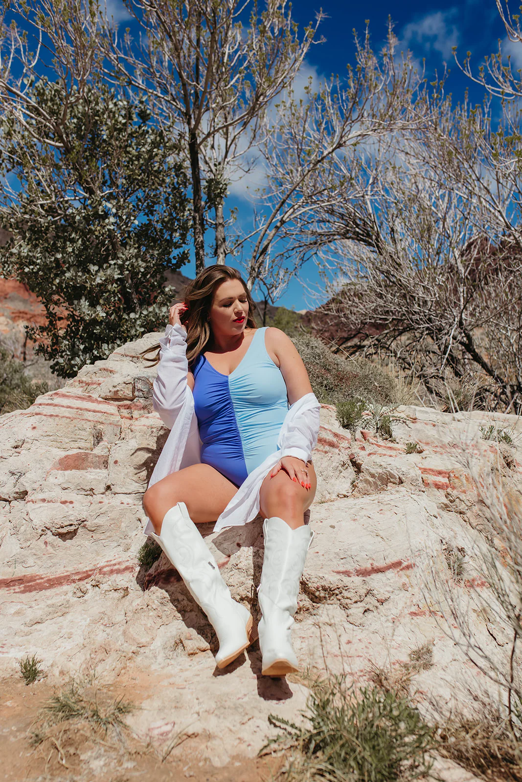 COASTAL BLUE COLOR BLOCK ONE PIECE BY SARAH TRIPP X PINK DESERT - Image 12