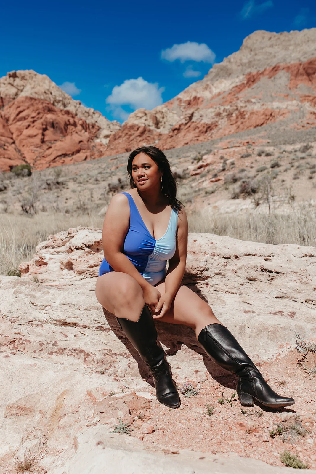 COASTAL BLUE COLOR BLOCK ONE PIECE BY SARAH TRIPP X PINK DESERT - Image 17