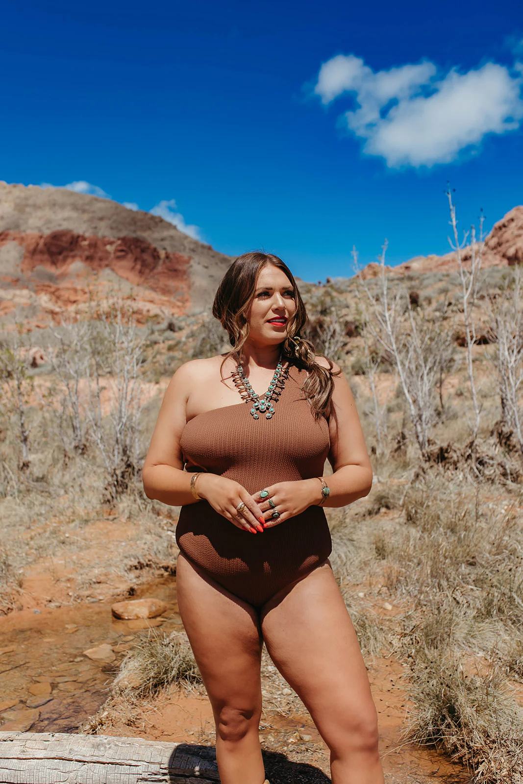 DESERT SCRUNCH ONE SHOULDER ONE PIECE BY SARAH TRIPP X PINK DESERT - Image 10