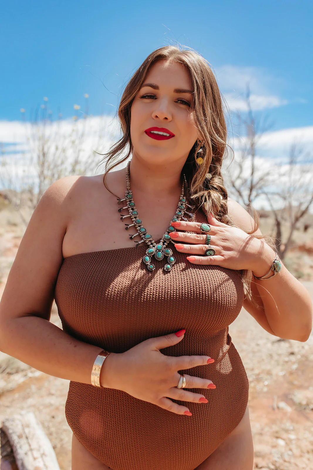 DESERT SCRUNCH ONE SHOULDER ONE PIECE BY SARAH TRIPP X PINK DESERT - Image 14