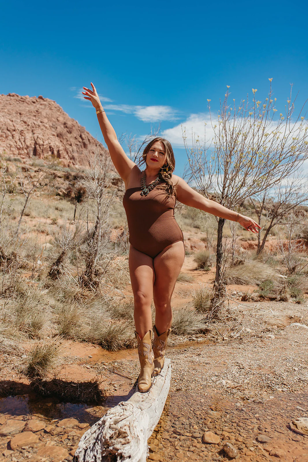 DESERT SCRUNCH ONE SHOULDER ONE PIECE BY SARAH TRIPP X PINK DESERT - Image 6