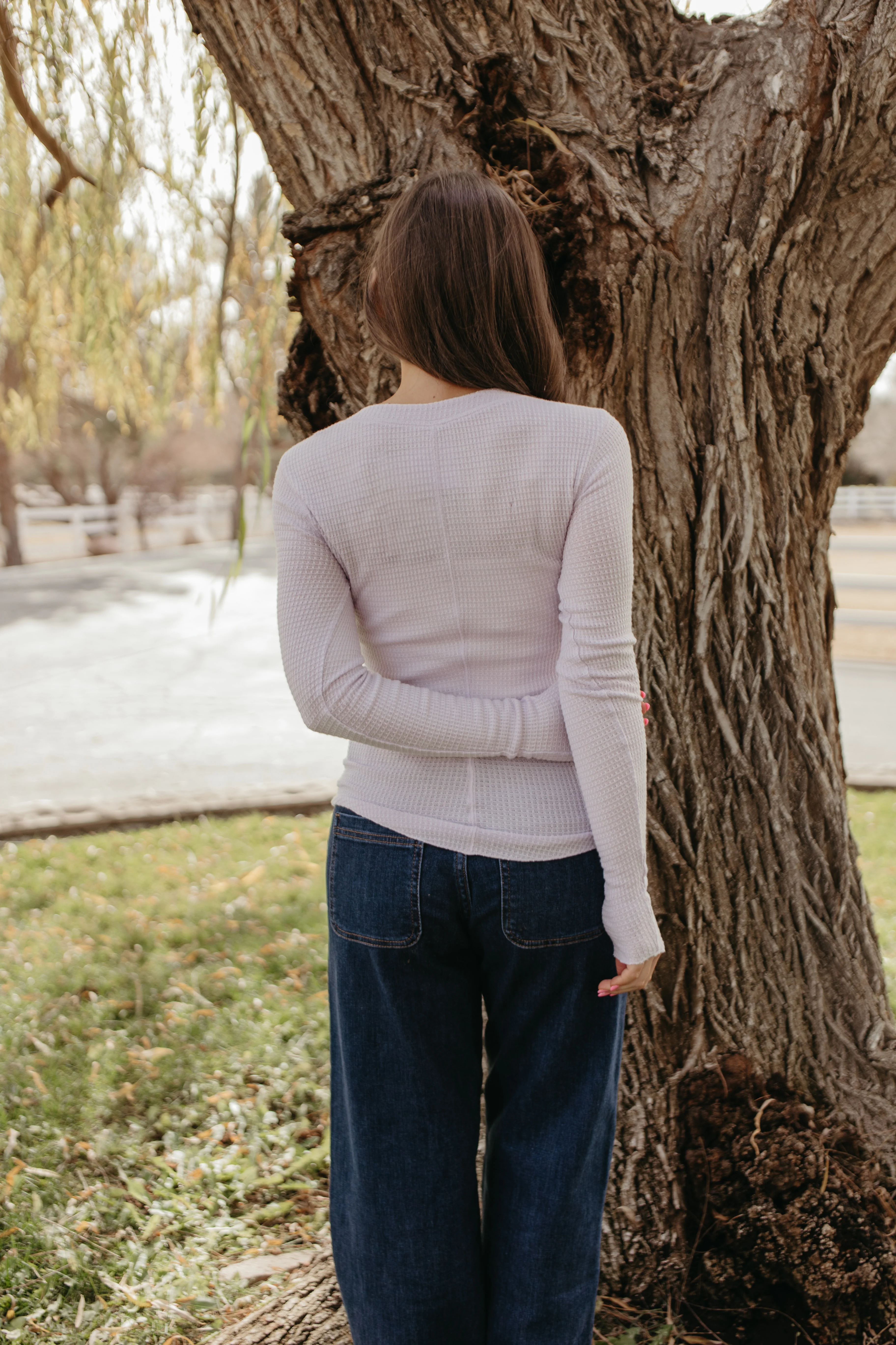 FREE PEOPLE GOING PLACES CARDI IN LAVENDER ICE - Image 5