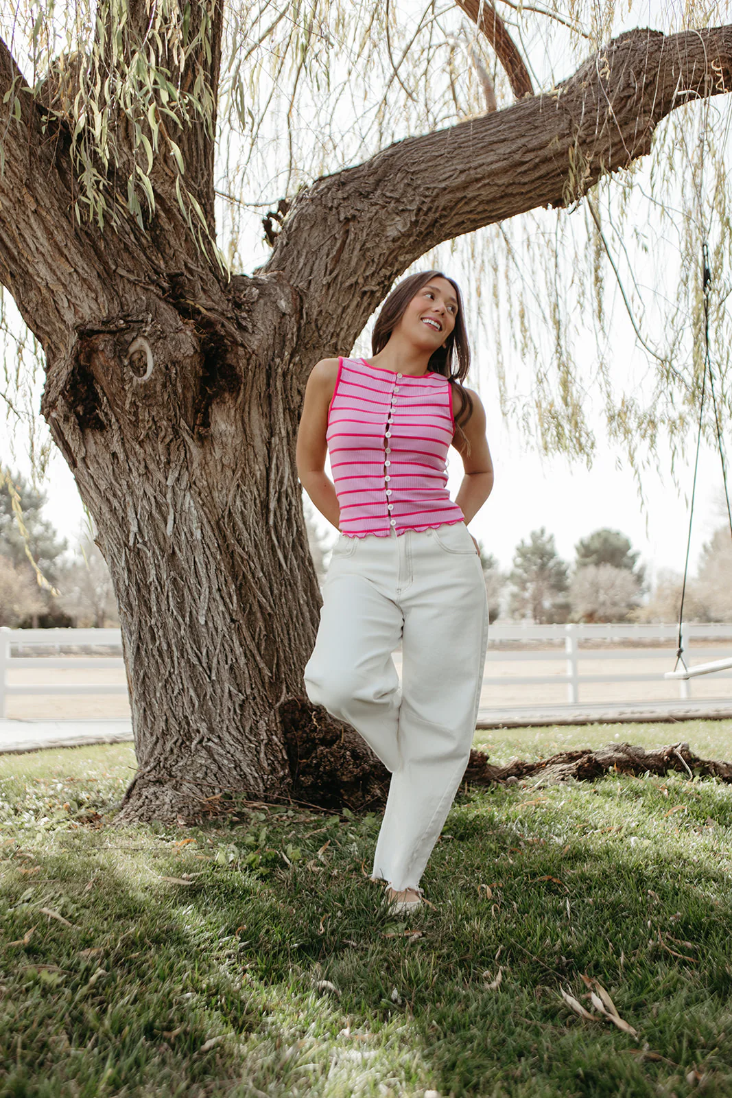FREE PEOPLE TILLY STRIPED VEST IN ORCHID COMBO - Image 4
