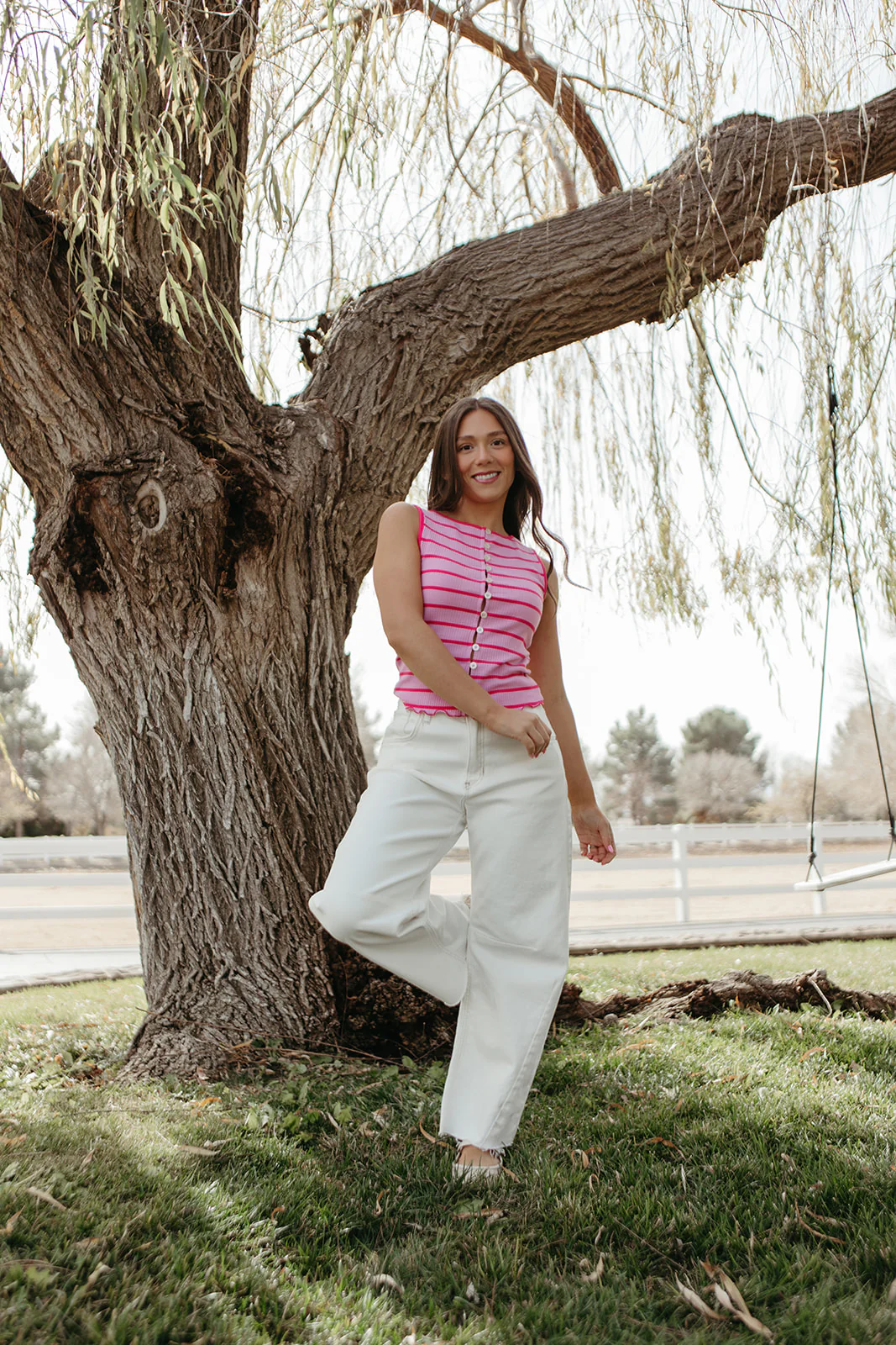 FREE PEOPLE TILLY STRIPED VEST IN ORCHID COMBO - Image 5