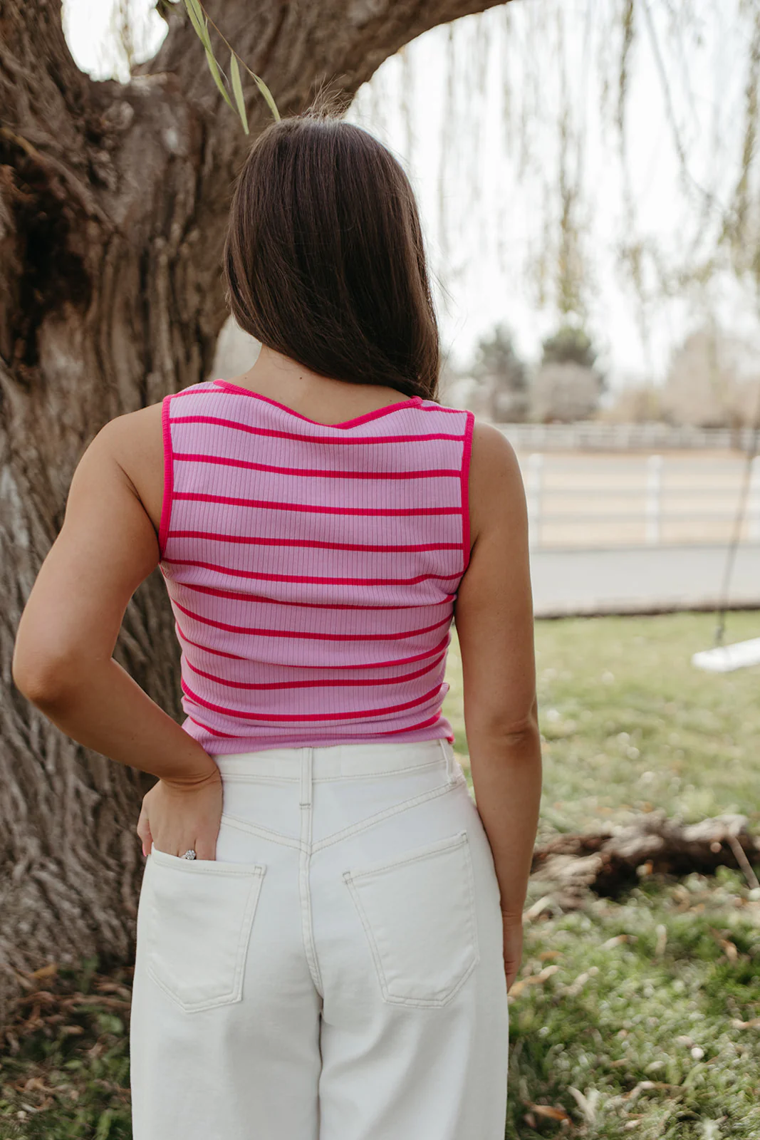 FREE PEOPLE TILLY STRIPED VEST IN ORCHID COMBO - Image 9