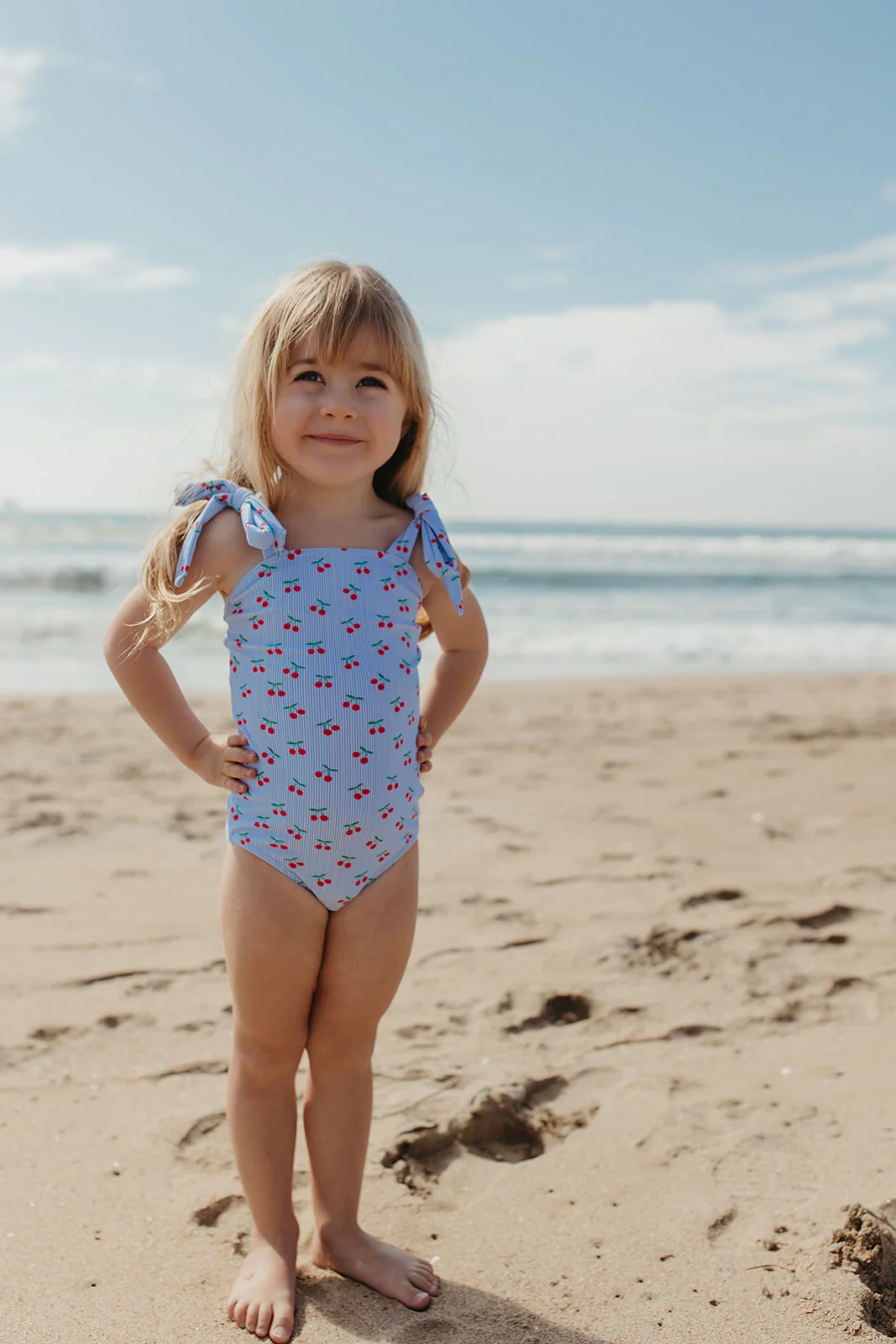 GIRLS TIE STRAP ONE PIECE IN CHERRY CHARM BY PINK DESERT - Image 5