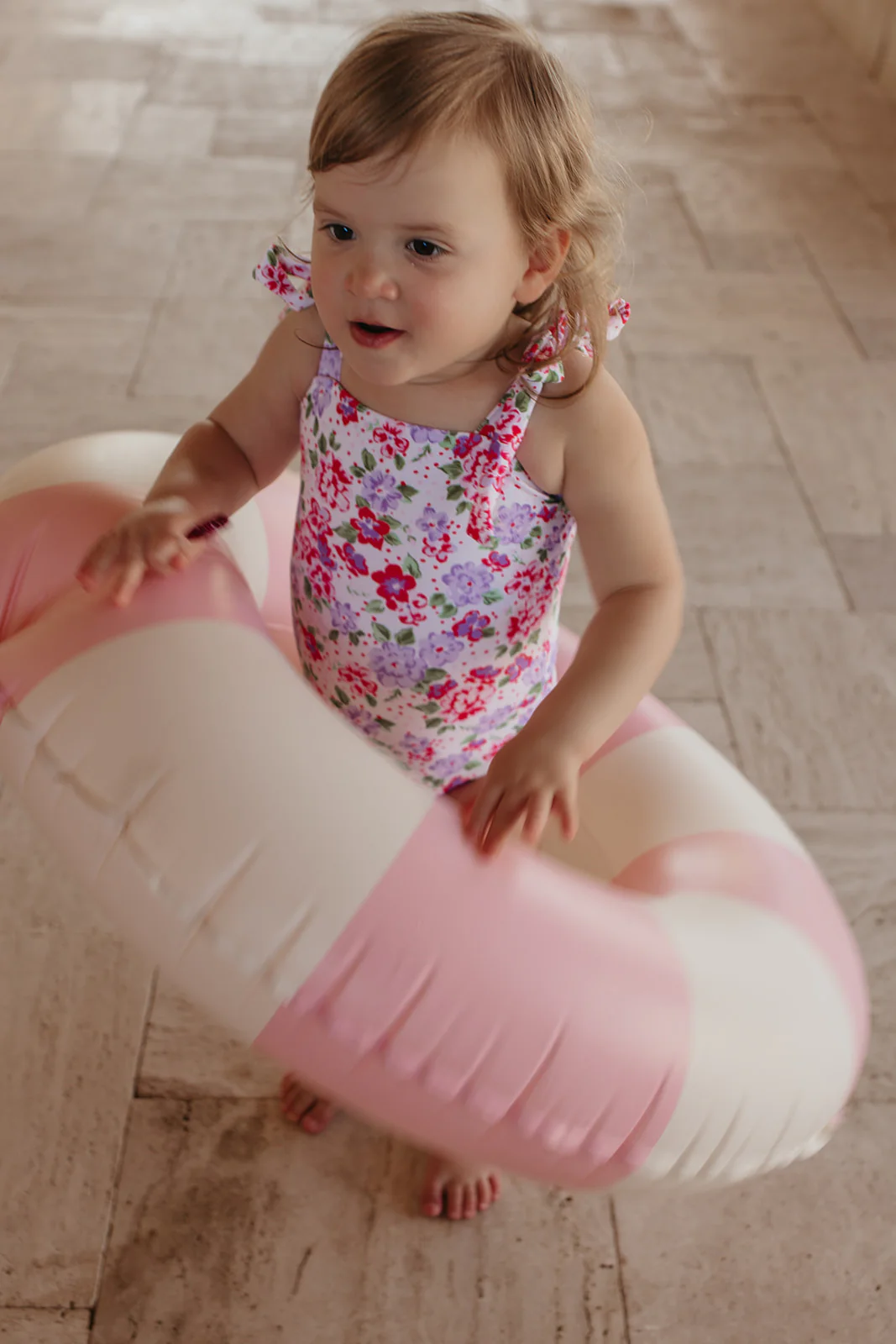 GIRLS TIE STRAP ONE PIECE IN CORAL BLOSSOM BY PINK DESERT X SARAH TRIPP - Image 10