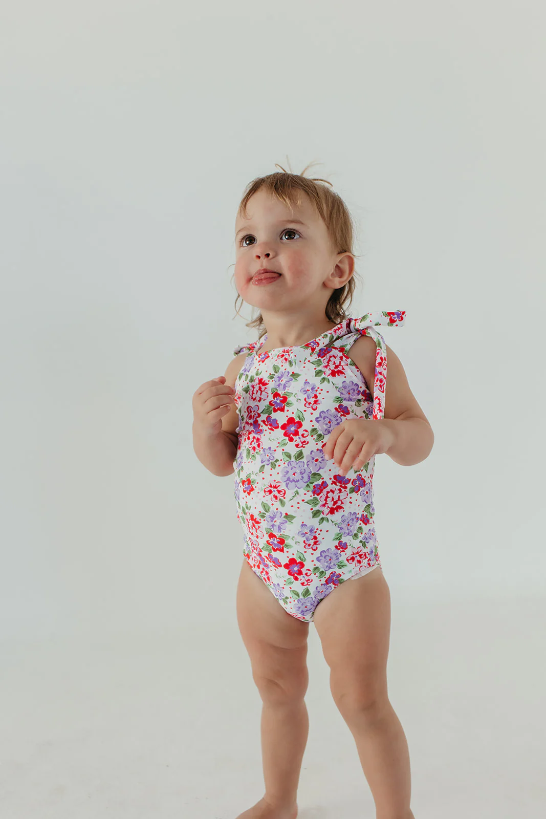 GIRLS TIE STRAP ONE PIECE IN CORAL BLOSSOM BY PINK DESERT X SARAH TRIPP - Image 11