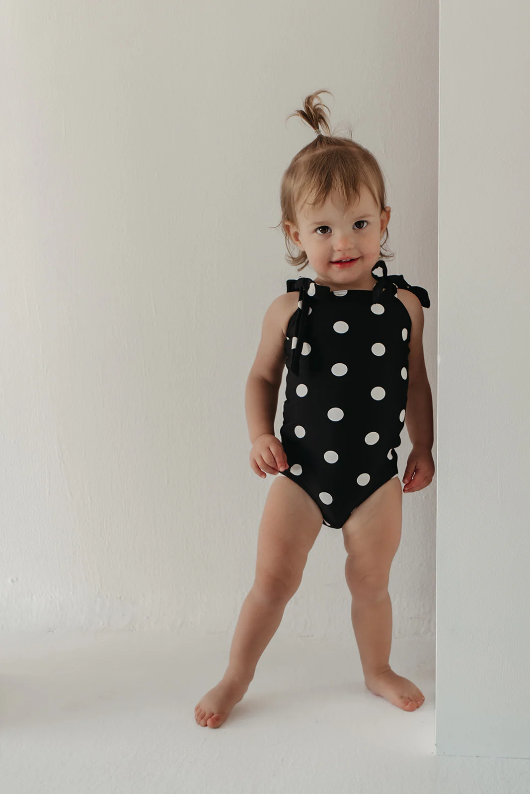 GIRLS TIE STRAP ONE PIECE IN DOTS BY PINK DESERT
