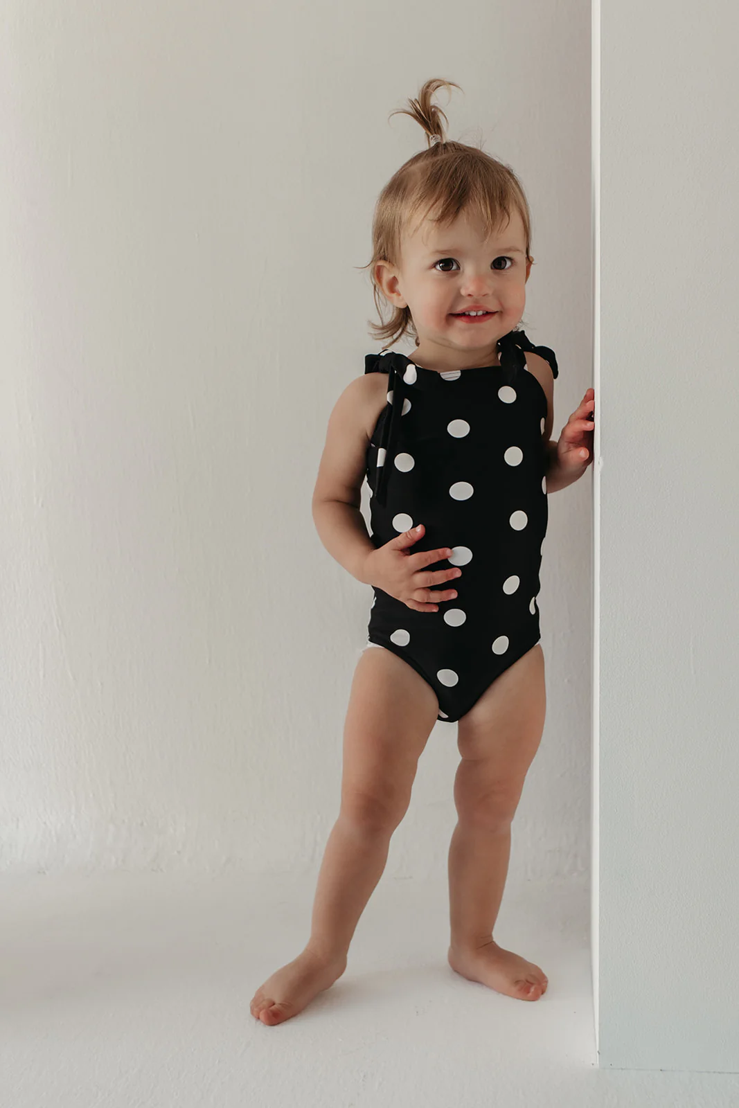 GIRLS TIE STRAP ONE PIECE IN DOTS BY PINK DESERT - Image 3