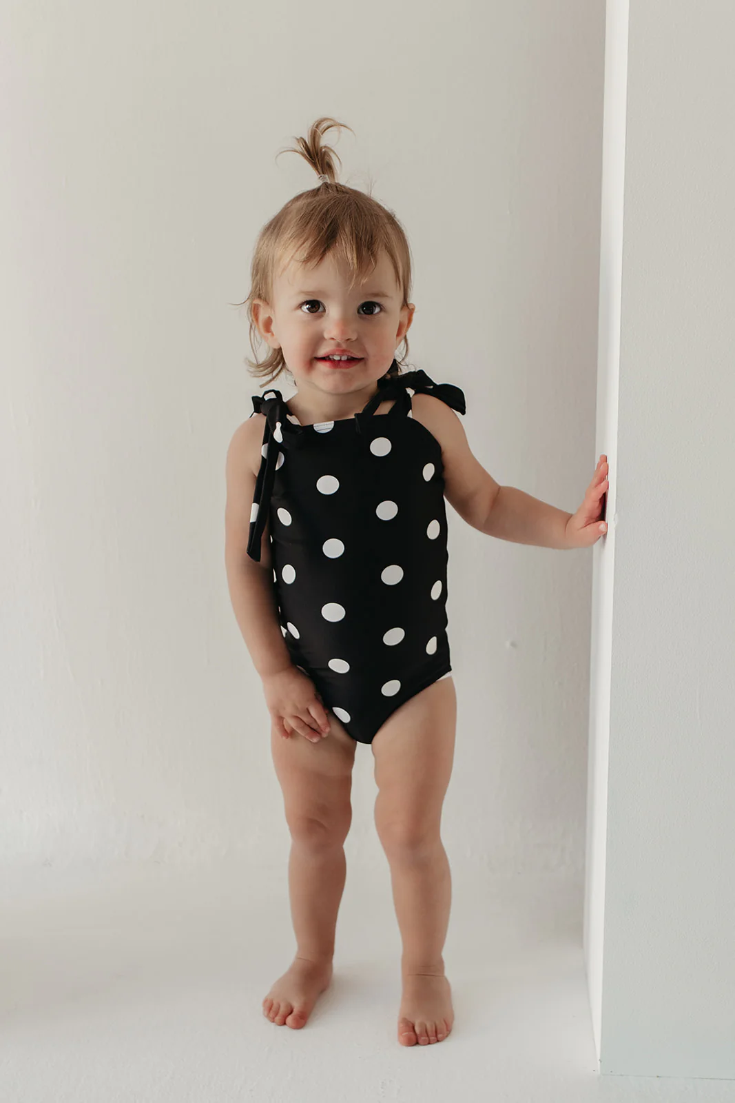 GIRLS TIE STRAP ONE PIECE IN DOTS BY PINK DESERT - Image 4
