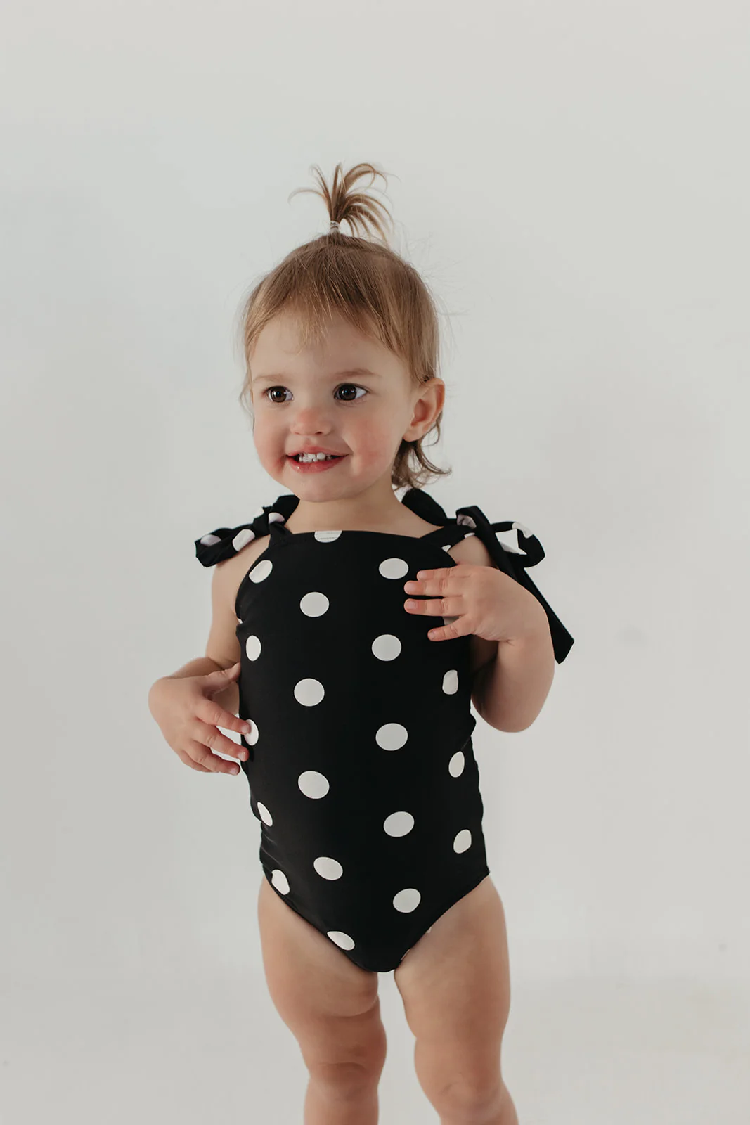 GIRLS TIE STRAP ONE PIECE IN DOTS BY PINK DESERT - Image 8