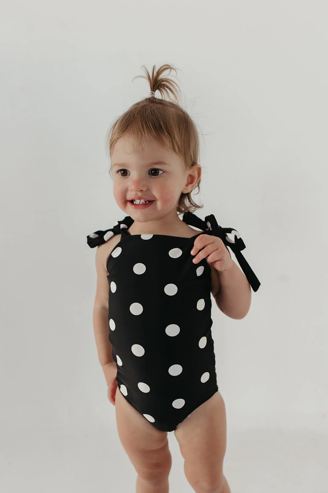 GIRLS TIE STRAP ONE PIECE IN DOTS BY PINK DESERT - Image 9