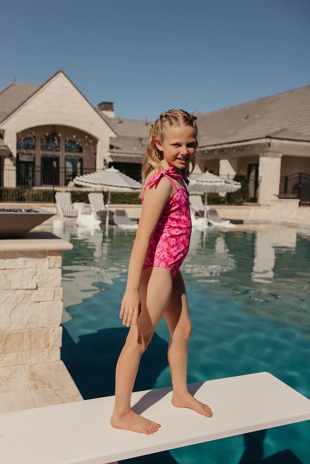 GIRLS TIE STRAP ONE PIECE IN CHERRY BLOOM BY PINK DESERT - Image 6