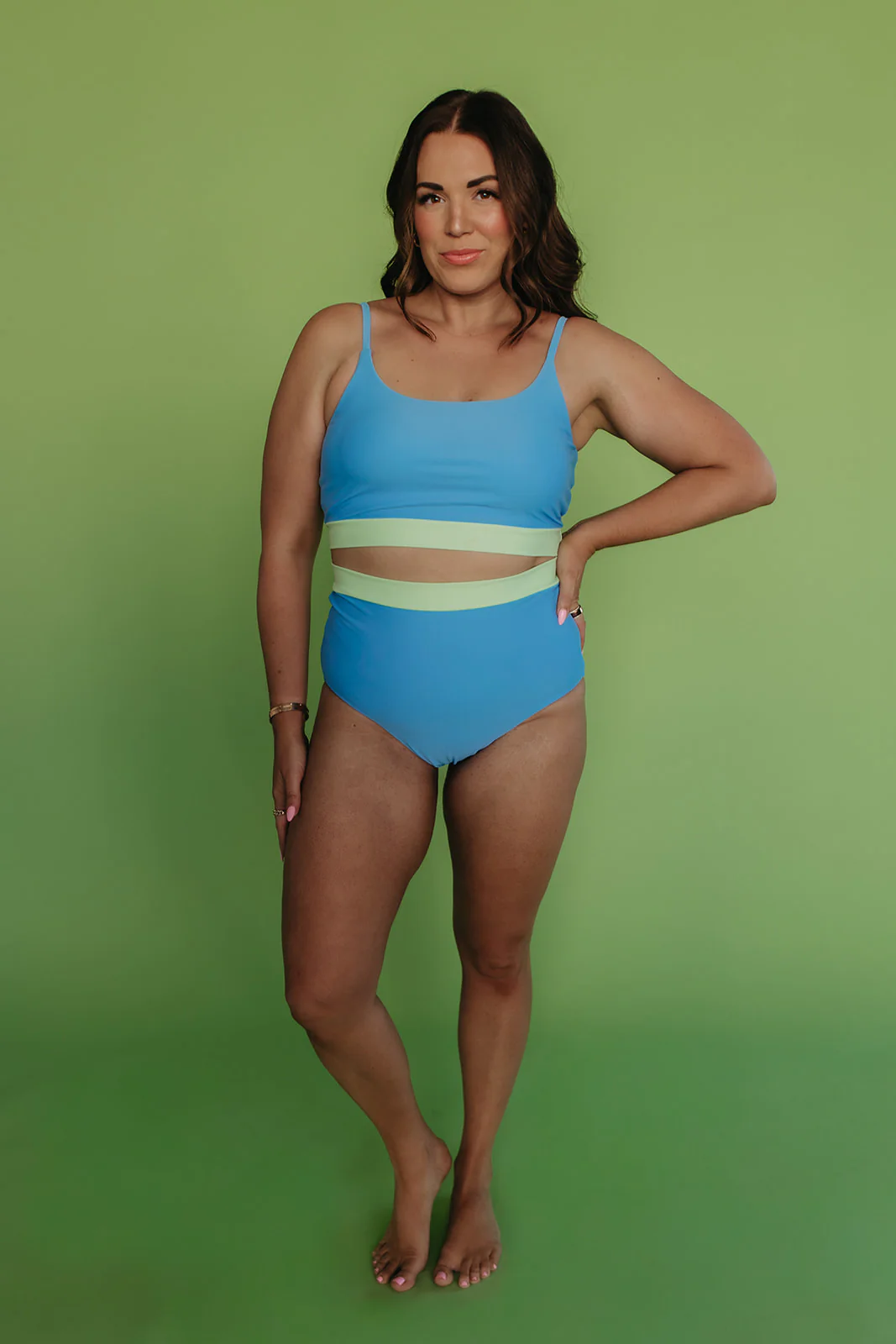 MIAMI SWIM BOTTOM IN SKY BLUE COLORBLOCK BY PINK DESERT - Image 3