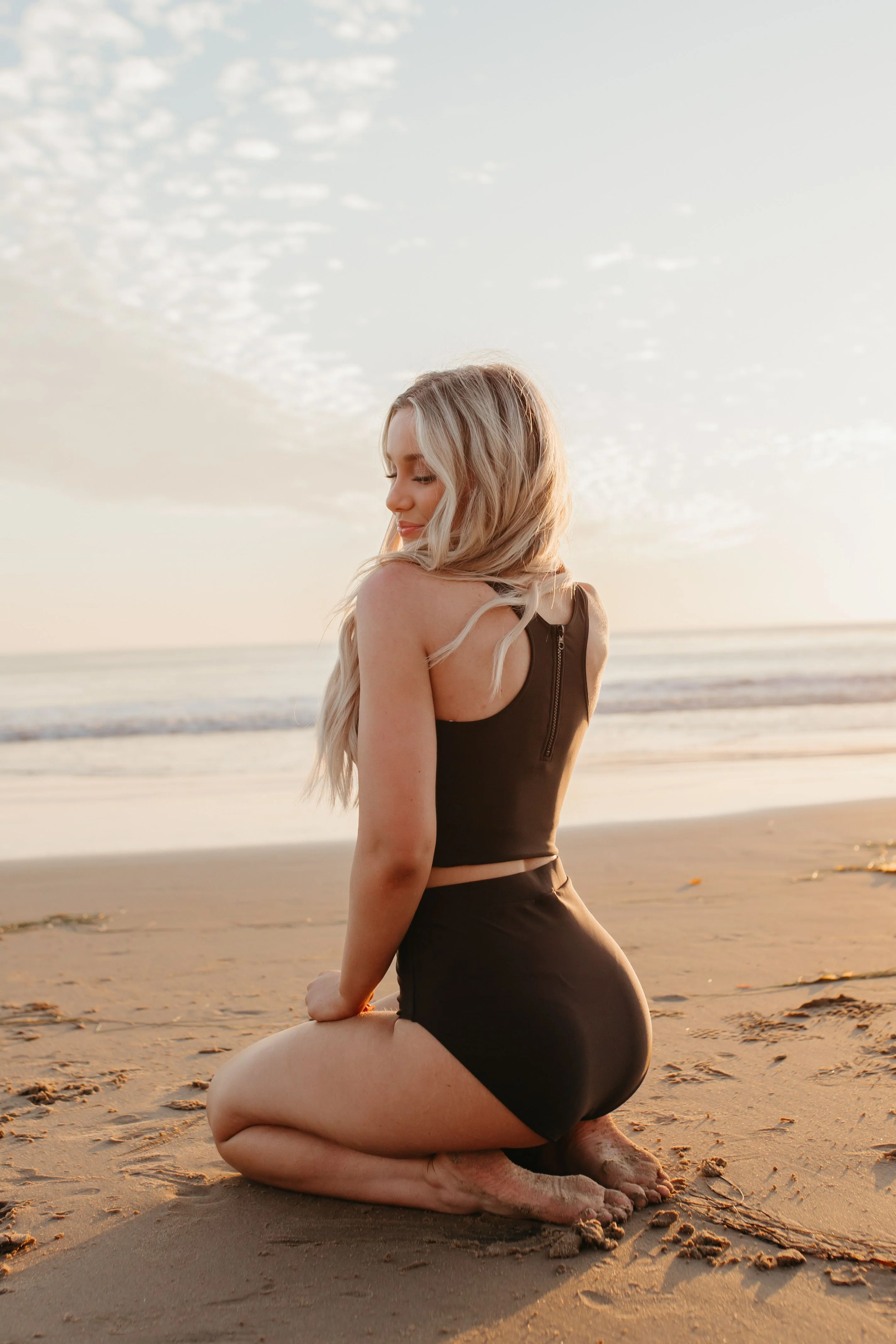 HIGH TIDE RACERBACK SWIM TOP IN BLACK BY PINK DESERT - Image 10
