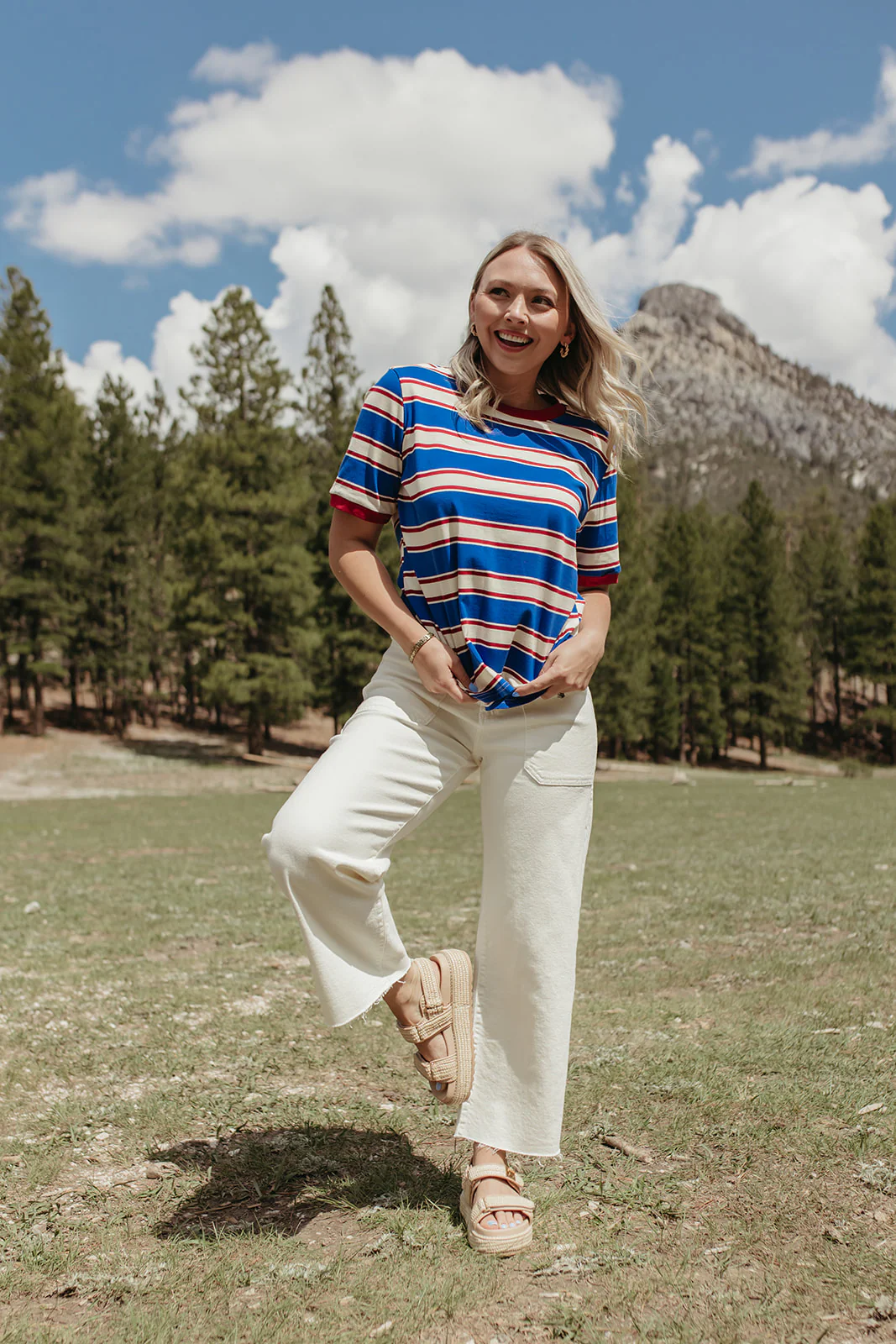 JBD UTILITY WIDE LEG JEANS IN OFF WHITE - Image 3