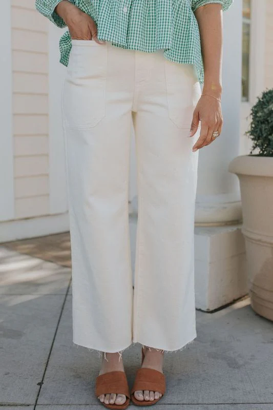 JBD UTILITY WIDE LEG JEANS IN OFF WHITE - Image 5
