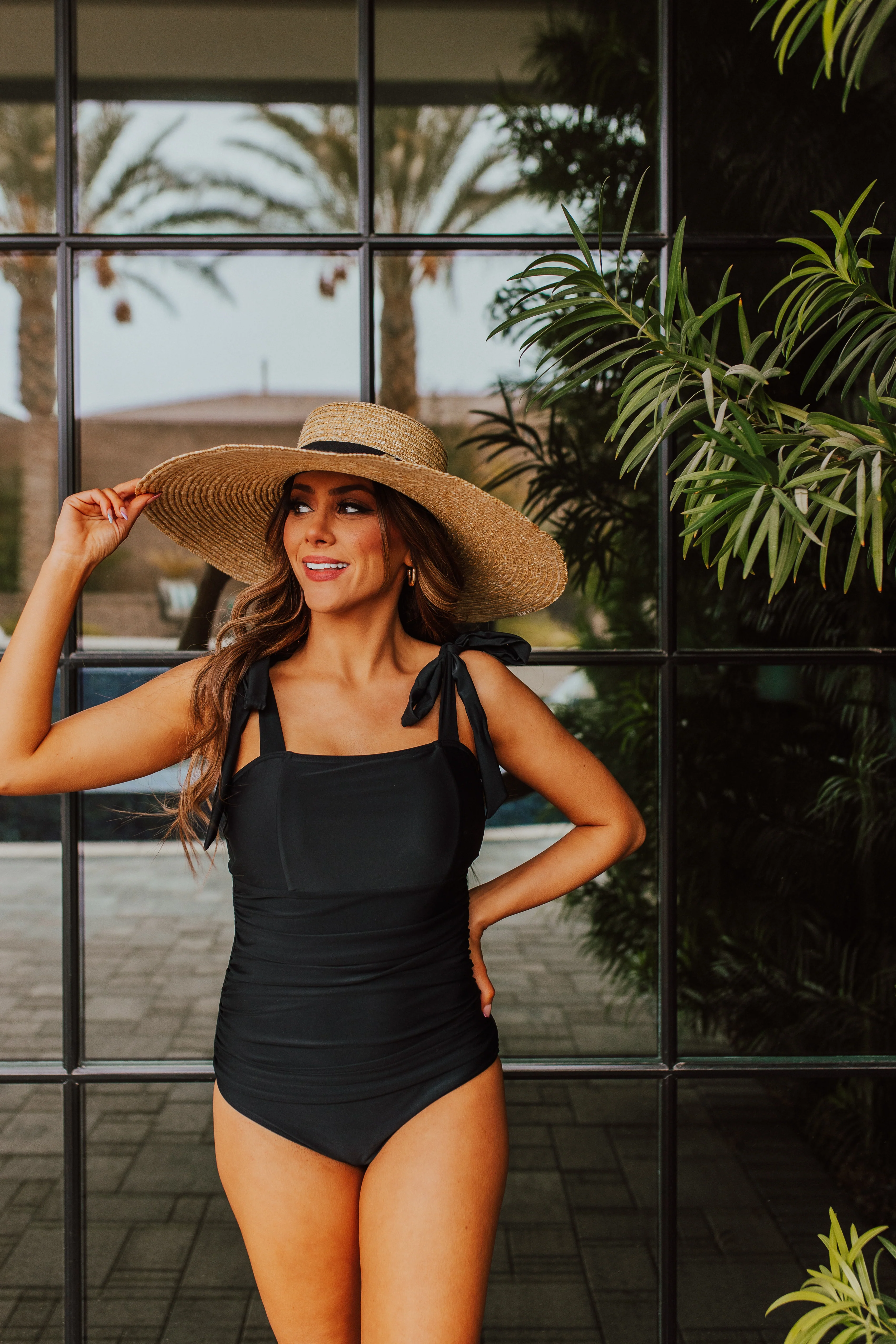 KATE TIE STRAP ONE PIECE IN CLASSIC BLACK BY PINK DESERT - Image 7