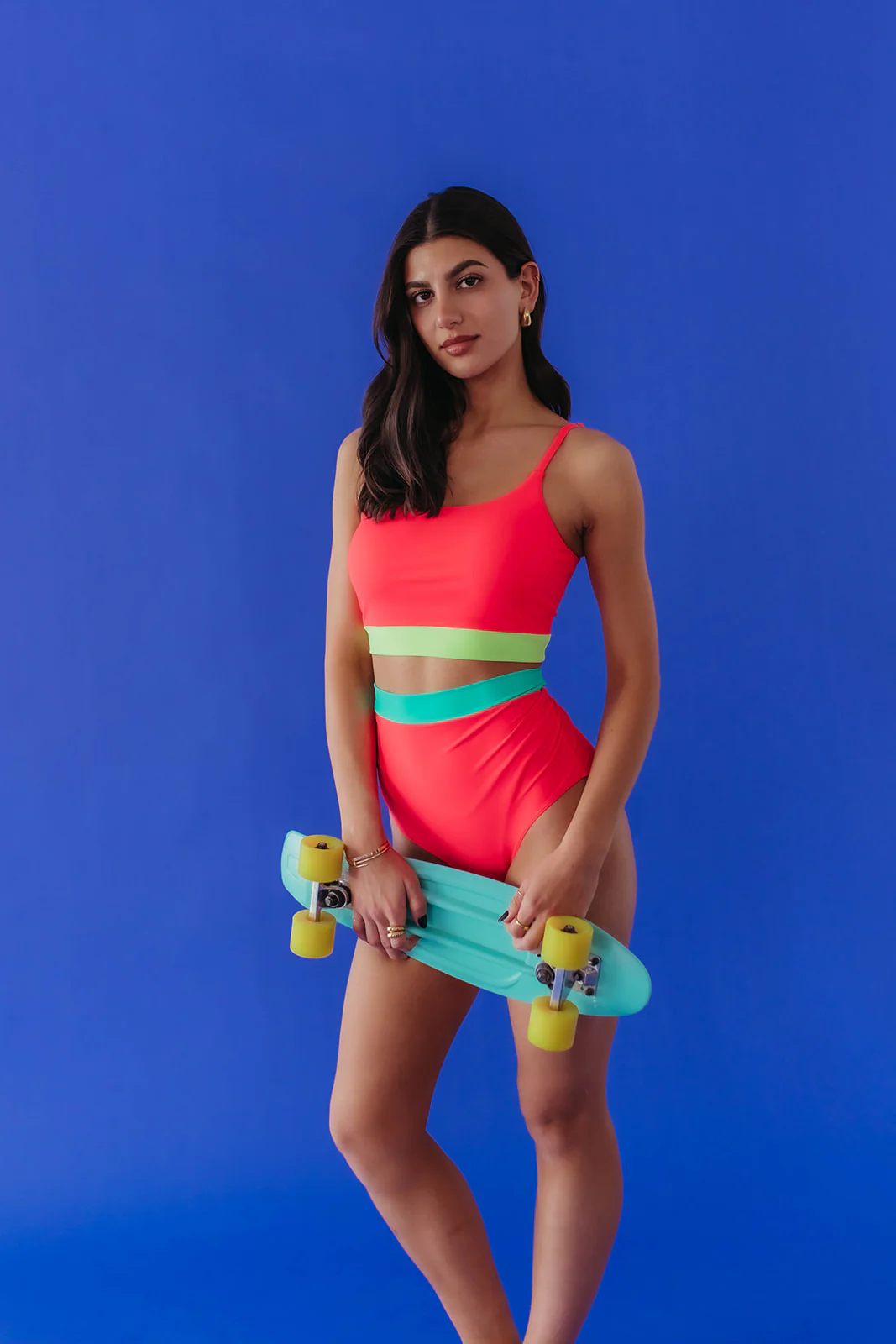 MIAMI SWIM TOP IN NEON COLORBLOCK BY PINK DESERT - Image 16