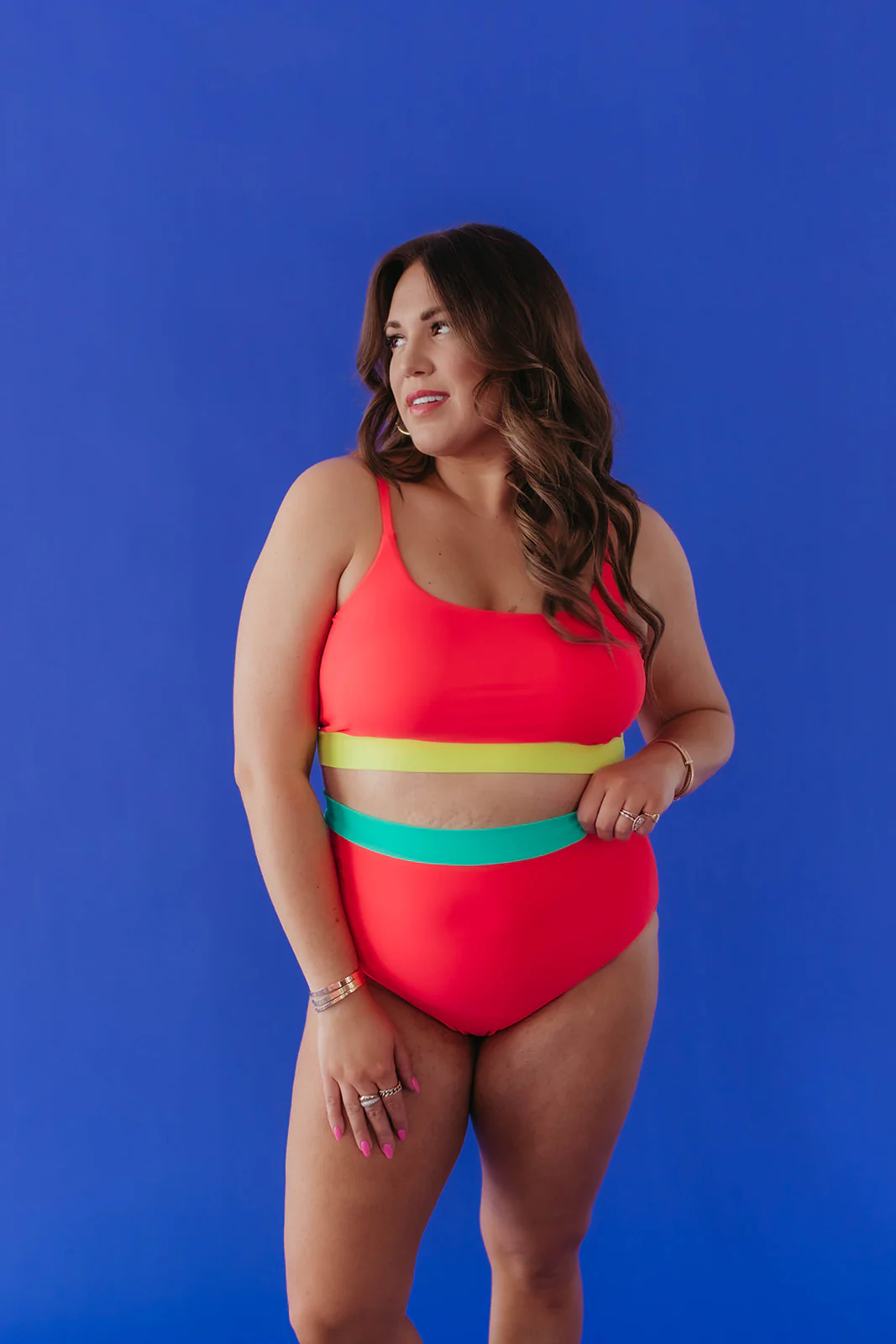 MIAMI SWIM TOP IN NEON COLORBLOCK BY PINK DESERT - Image 18