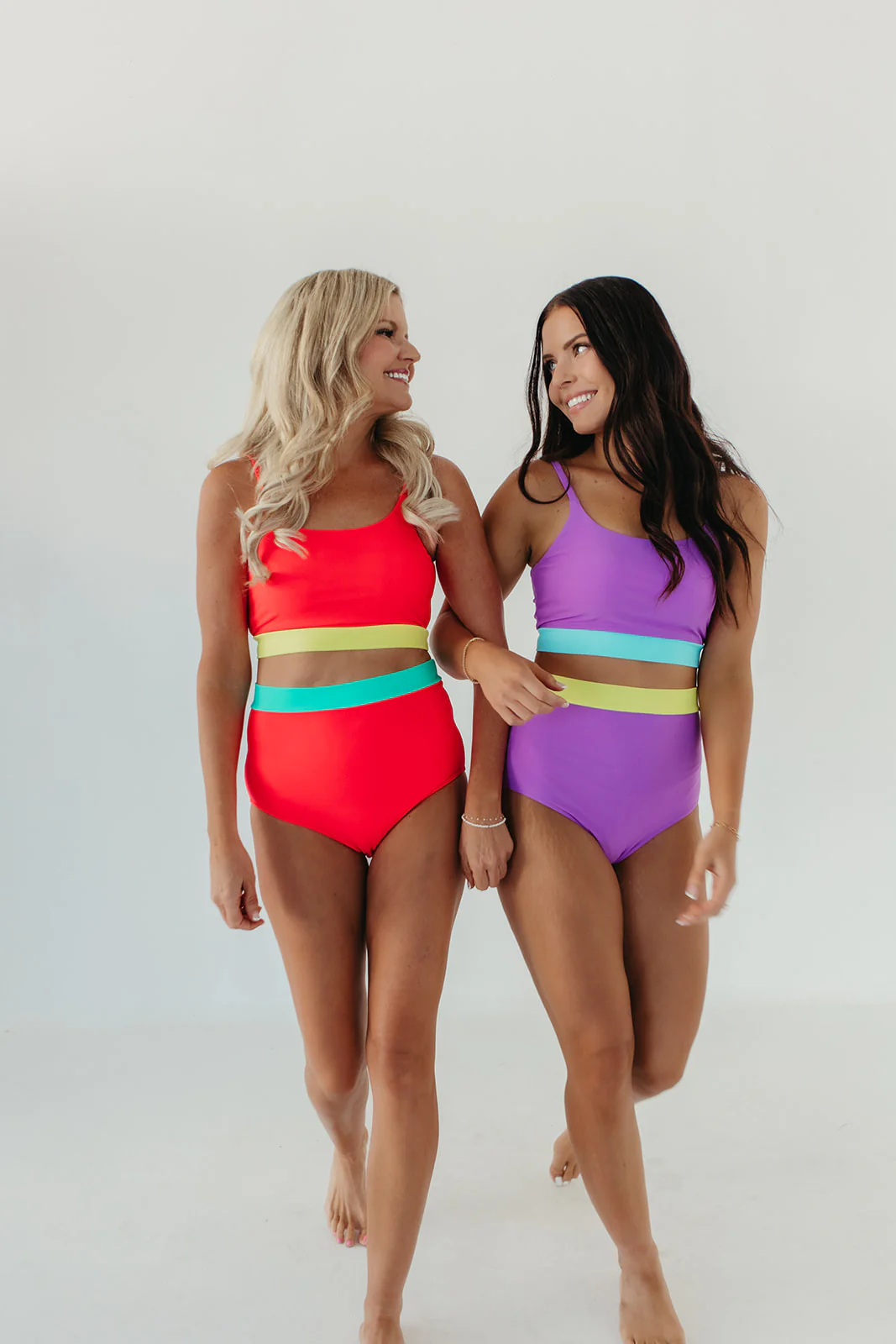 MIAMI SWIM TOP IN NEON COLORBLOCK BY PINK DESERT - Image 19