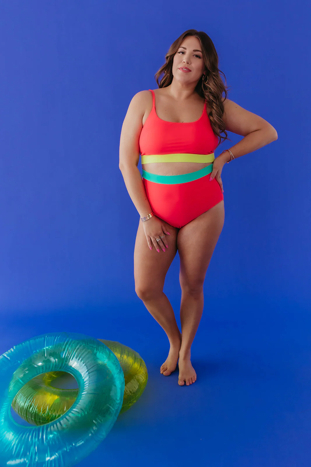 MIAMI SWIM TOP IN NEON COLORBLOCK BY PINK DESERT - Image 22