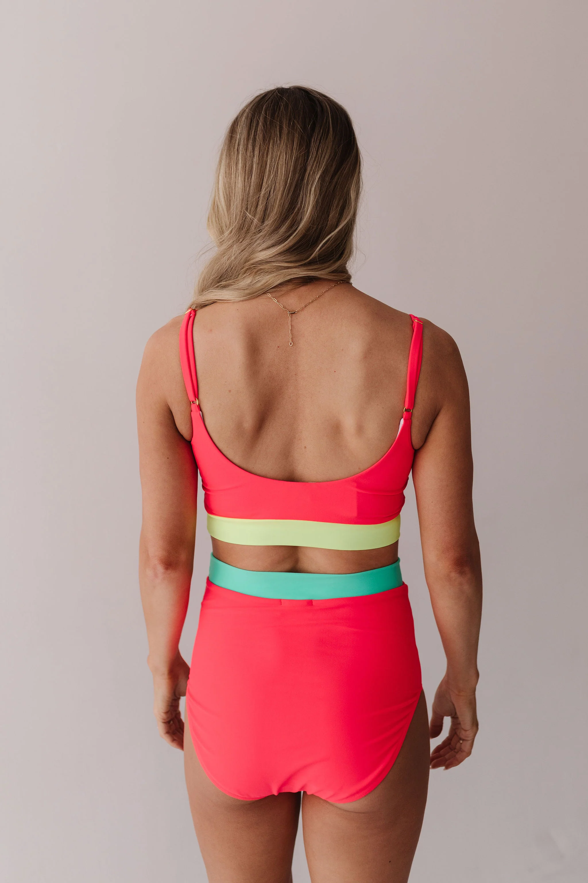 MIAMI SWIM TOP IN NEON COLORBLOCK BY PINK DESERT - Image 31