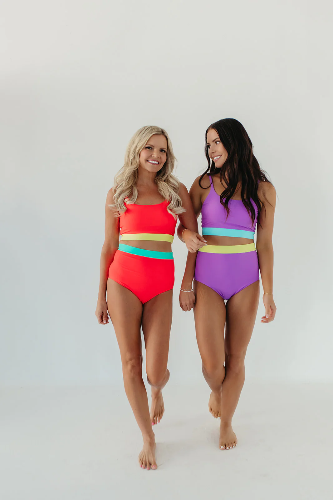 MIAMI SWIM TOP IN NEON COLORBLOCK BY PINK DESERT - Image 4