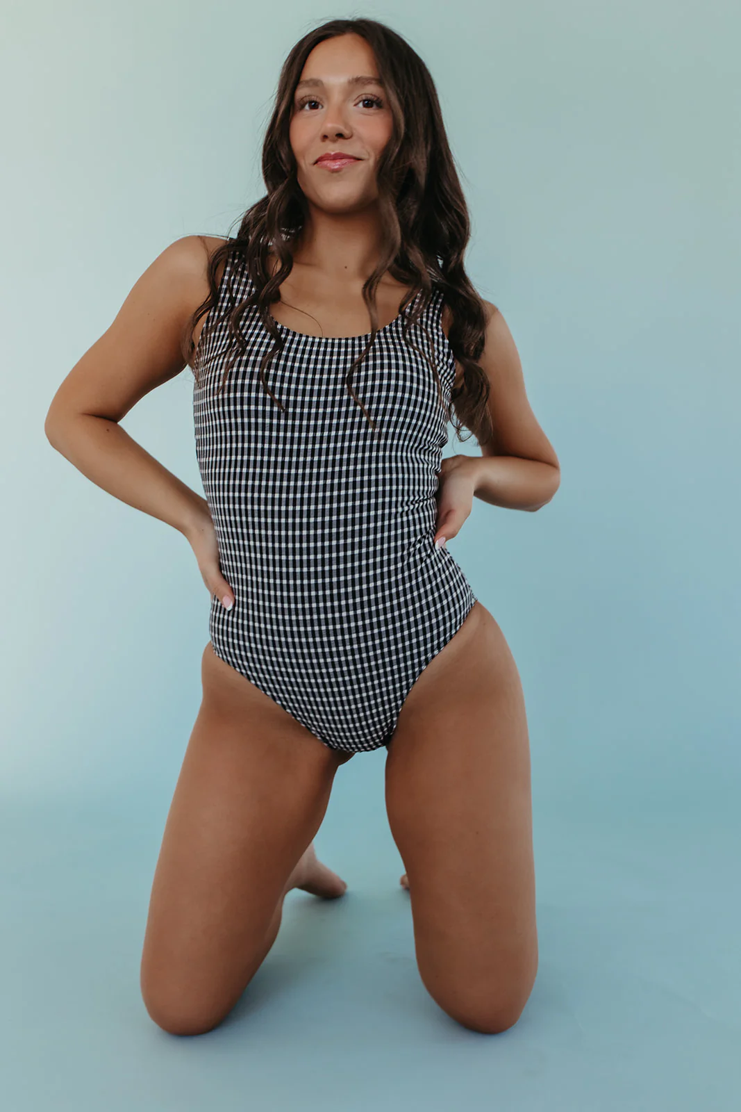 SCOOP ONE PIECE BLACK GINGHAM BY PINK DESERT - Image 4