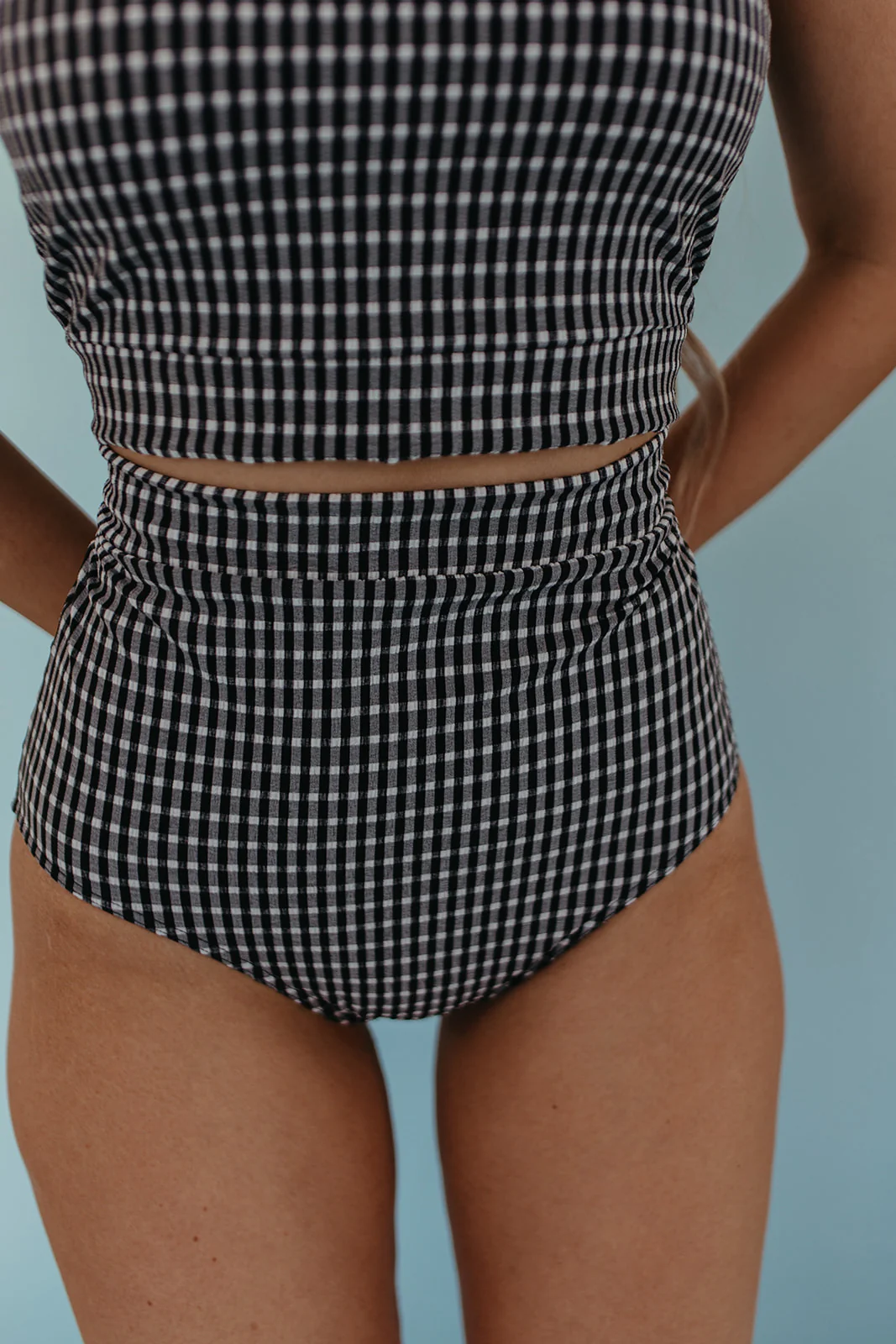 NEWPORT SWIM BOTTOM IN BLACK GINGHAM BY PINK DESERT - Image 3