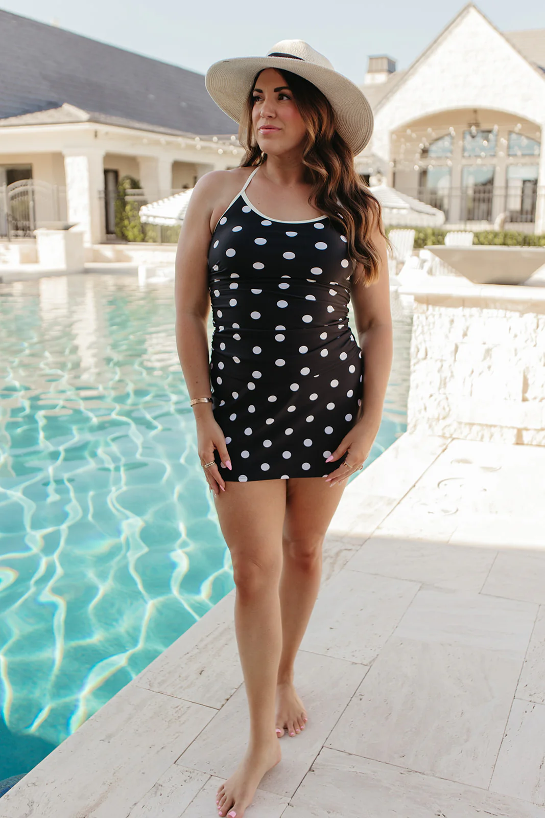 ACTIVE TANKINI SWIM TOP IN DOTS BY PINK DESERT - Image 2