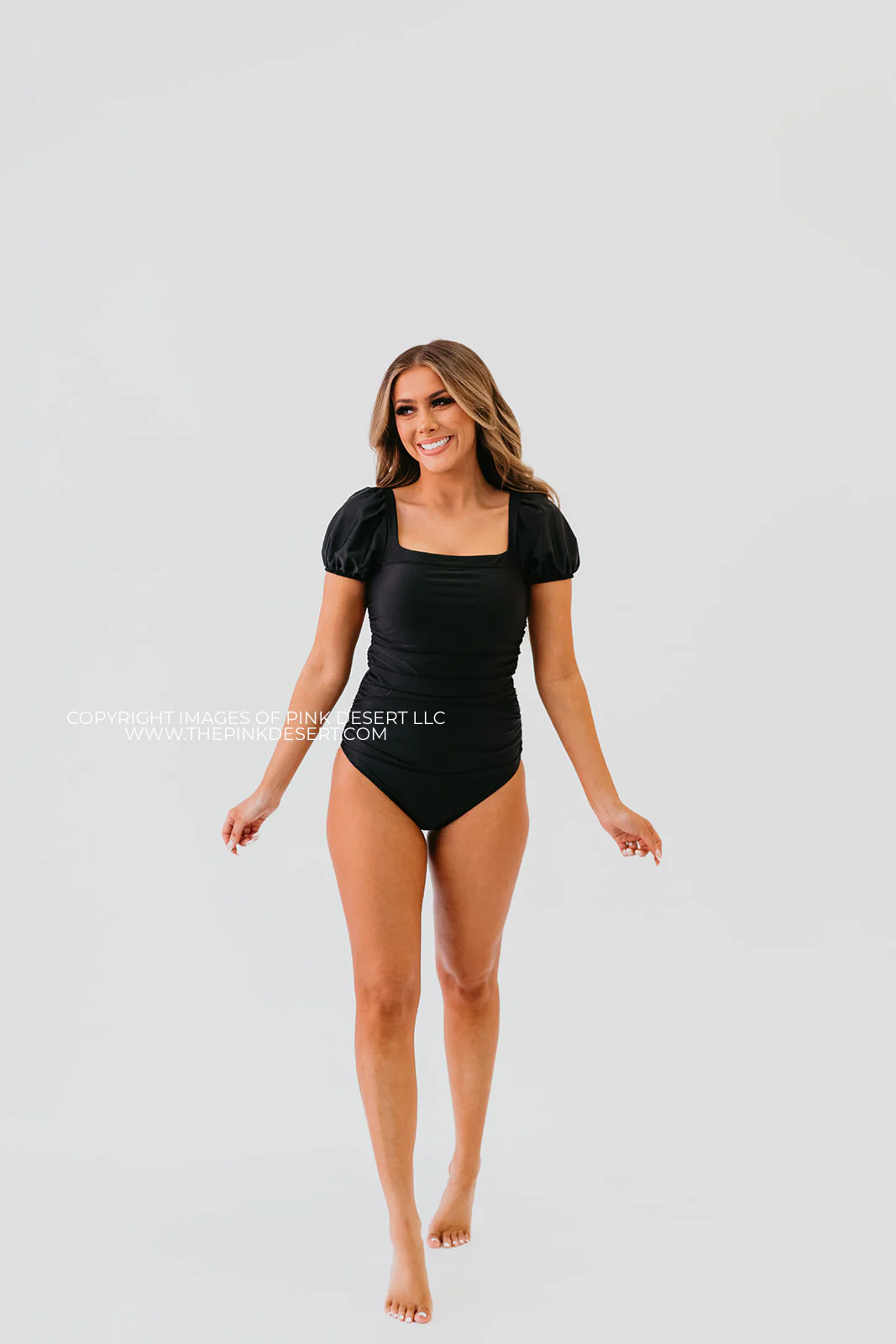 PUFF SLEEVE ONE PIECE IN BLACK BY PINK DESERT - Image 12