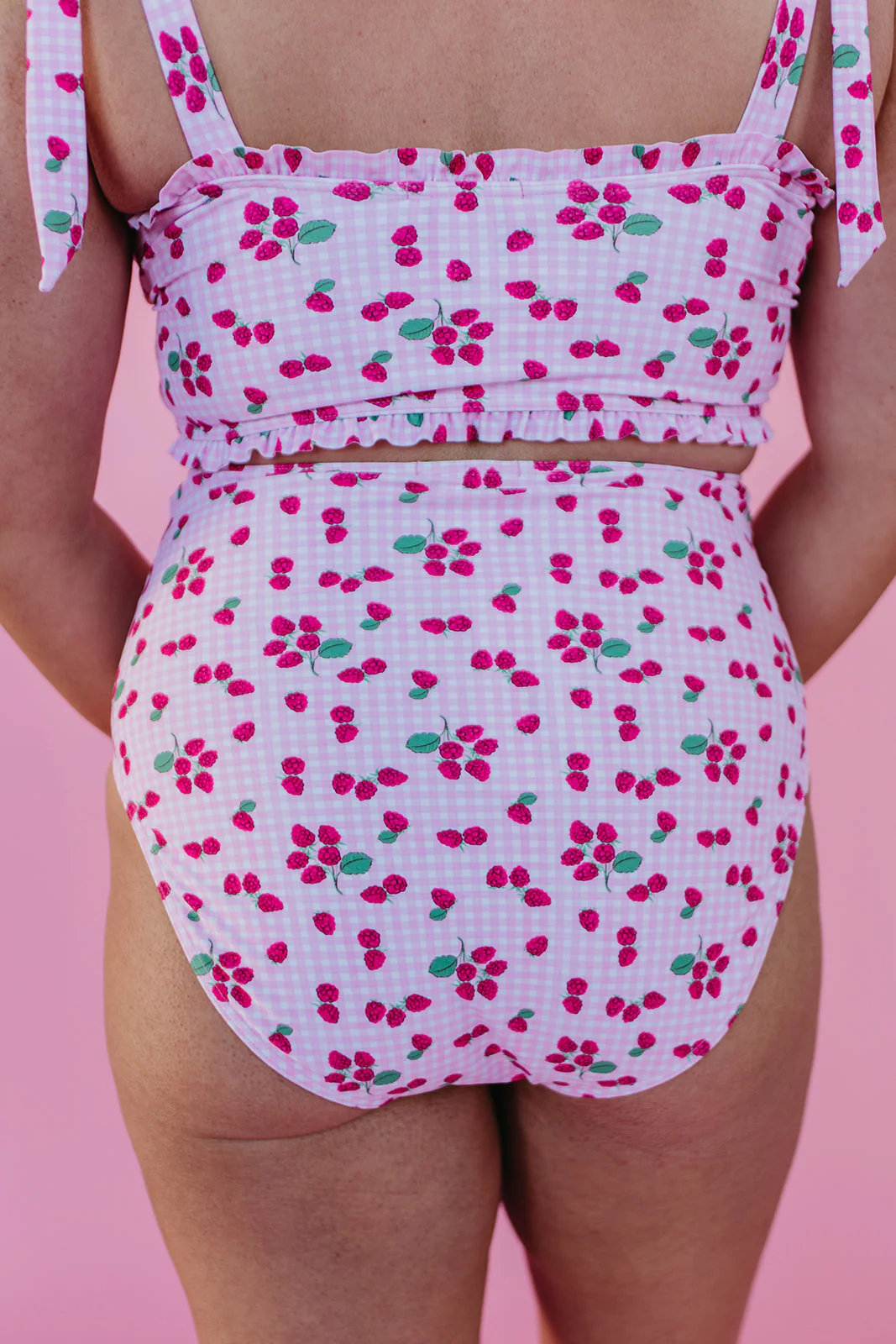 HIGH WAIST SWIM BOTTOMS IN ROSIE RASPBERRY BY PINK DESERT - Image 6