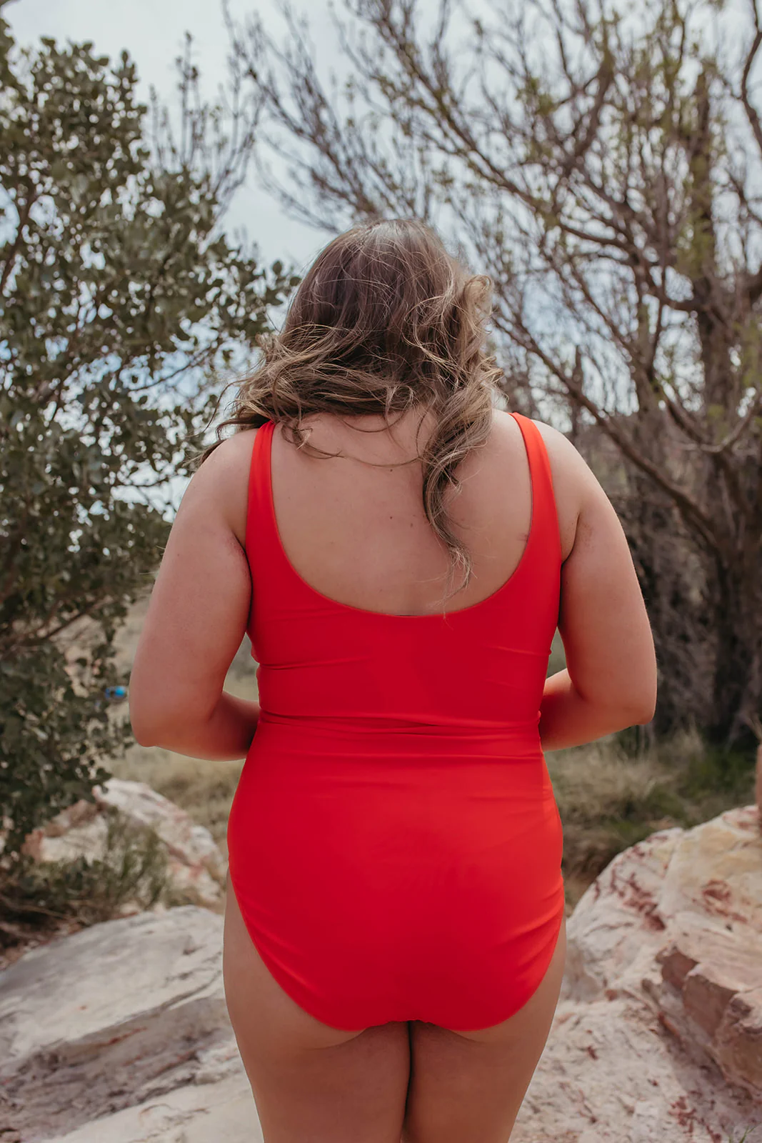 RED HOT KNOTTED FRONT ONE PIECE BY SARAH TRIPP X PINK DESERT - Image 24