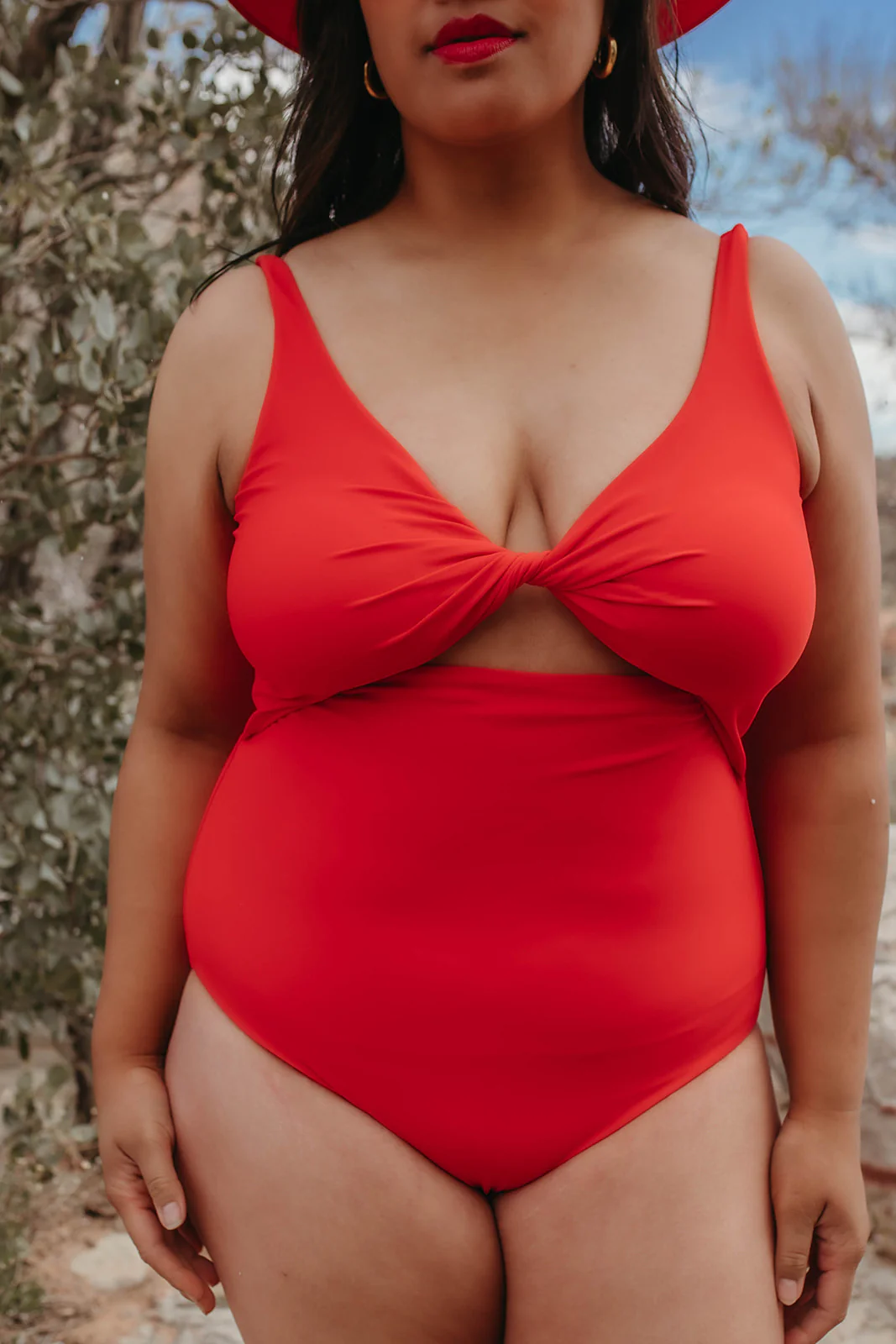 RED HOT KNOTTED FRONT ONE PIECE BY SARAH TRIPP X PINK DESERT - Image 27