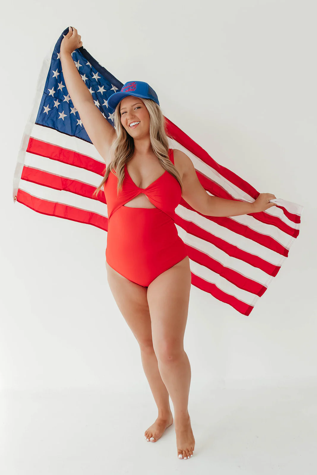 RED HOT KNOTTED FRONT ONE PIECE BY SARAH TRIPP X PINK DESERT - Image 7