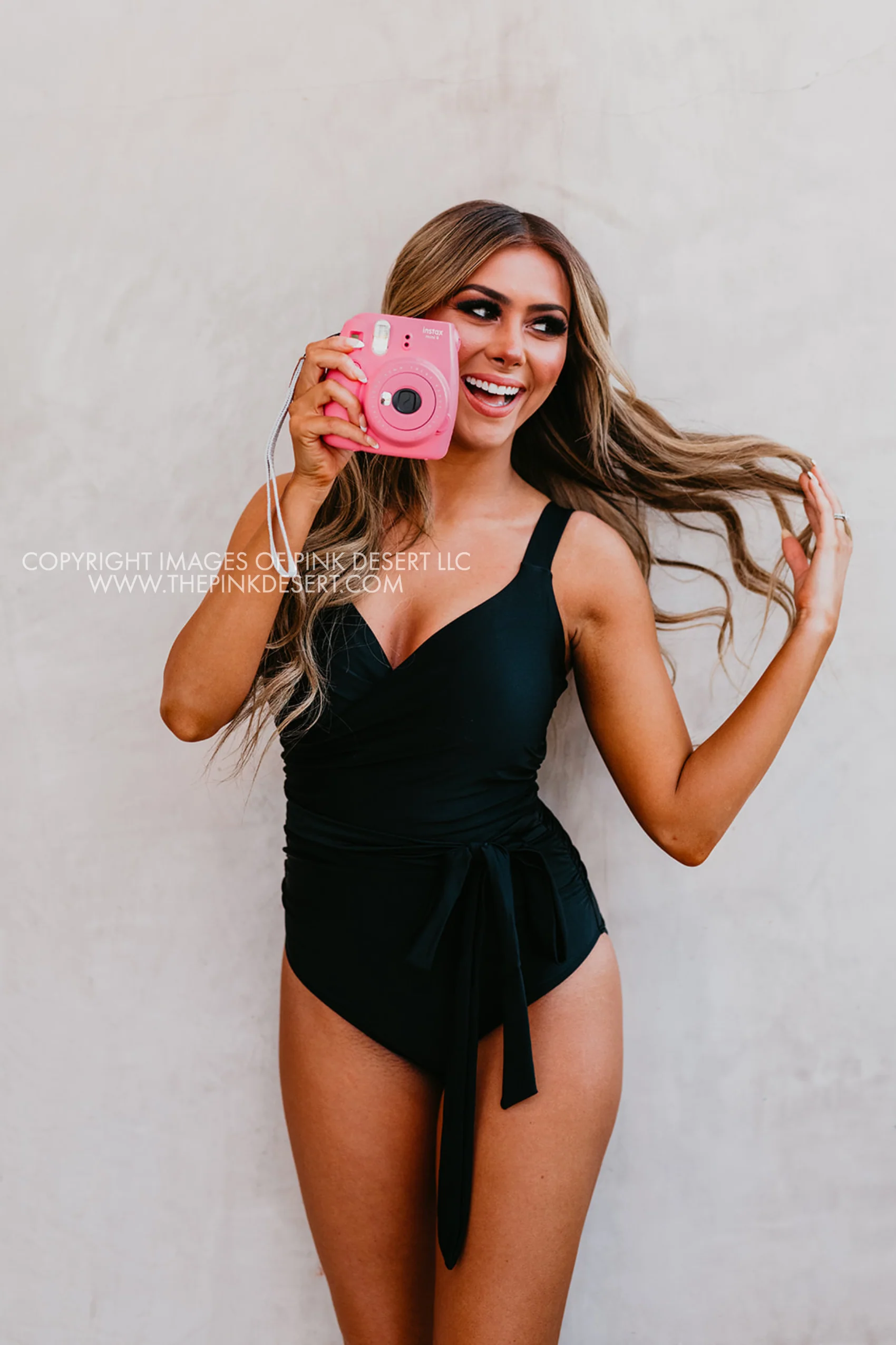 SASSY RED LIPSTICK X PINK DESERT SARAH WRAP ONE PIECE IN BLACK - Image 6