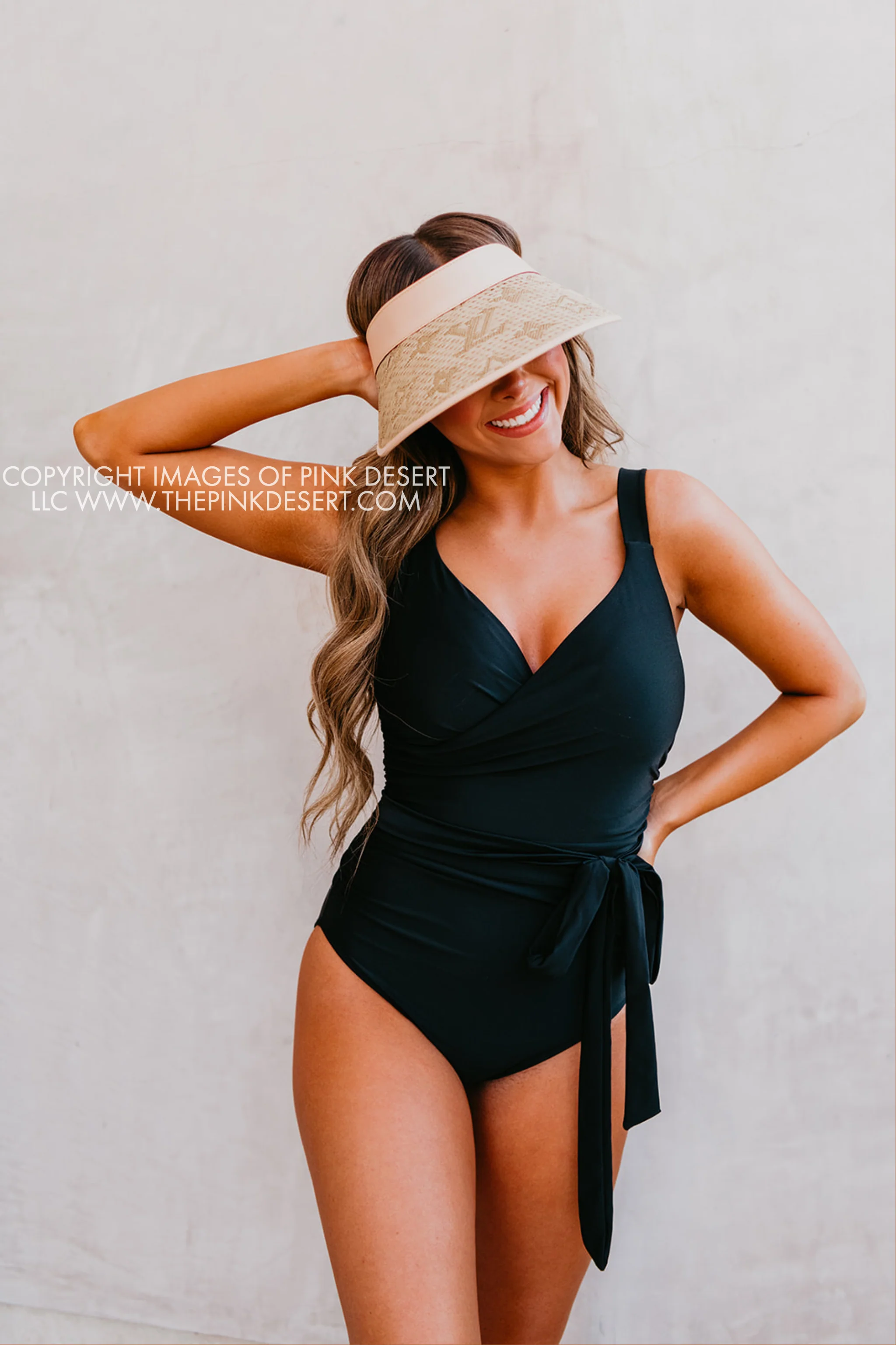 SASSY RED LIPSTICK X PINK DESERT SARAH WRAP ONE PIECE IN BLACK - Image 7