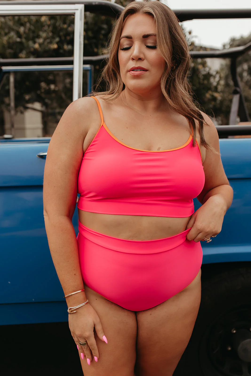 SUNKISSED TWO PIECE IN WATERMELON WITH CLEMENTINE TRIM BY PINK DESERT - Image 8