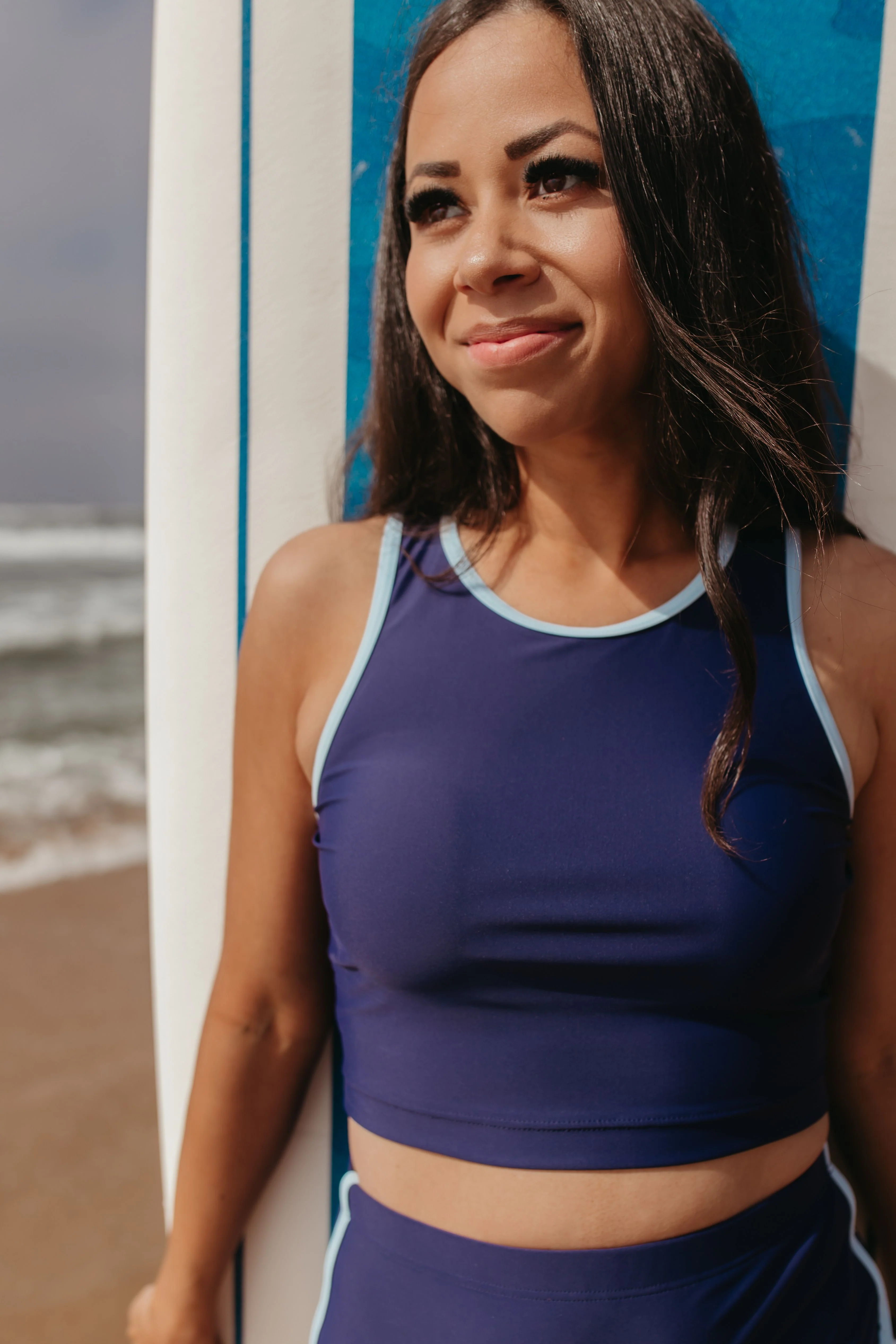 SURFS UP TWO PIECE IN NAVY WITH CONTRAST TRIM BY PINK DESERT - Image 23