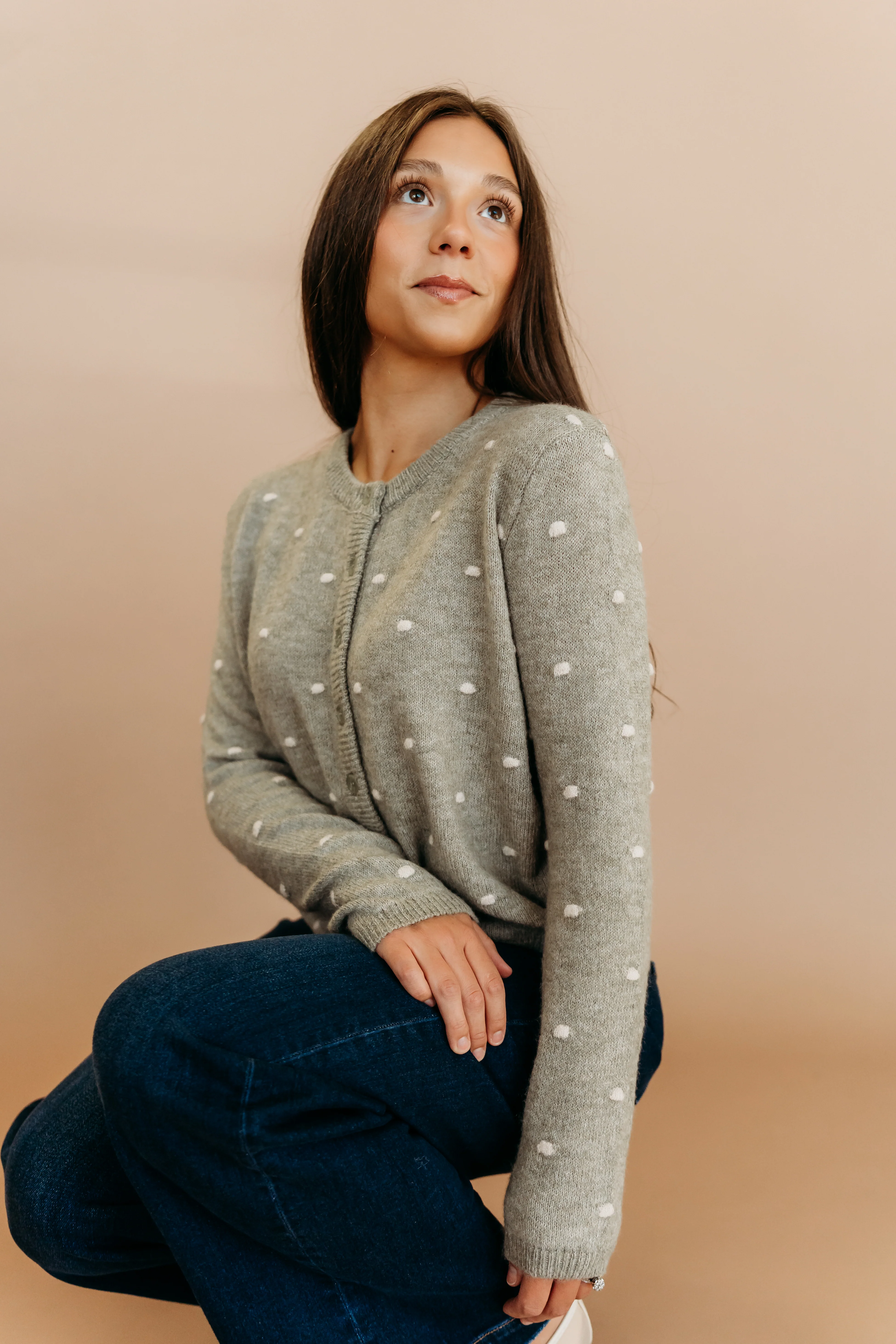 THE AELIN POLKA DOT SWEATER IN SAGE - Image 4
