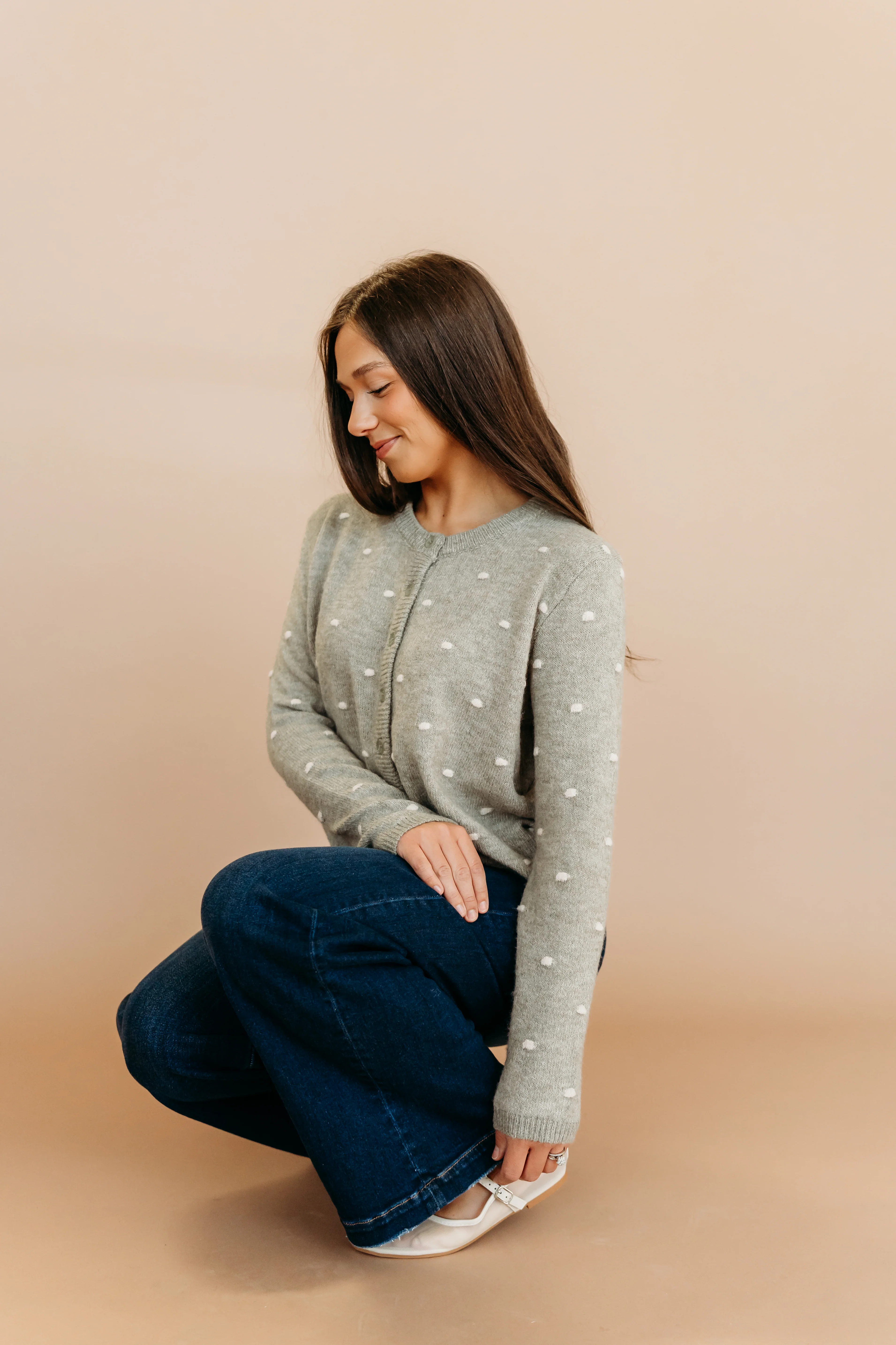 THE AELIN POLKA DOT SWEATER IN SAGE - Image 5