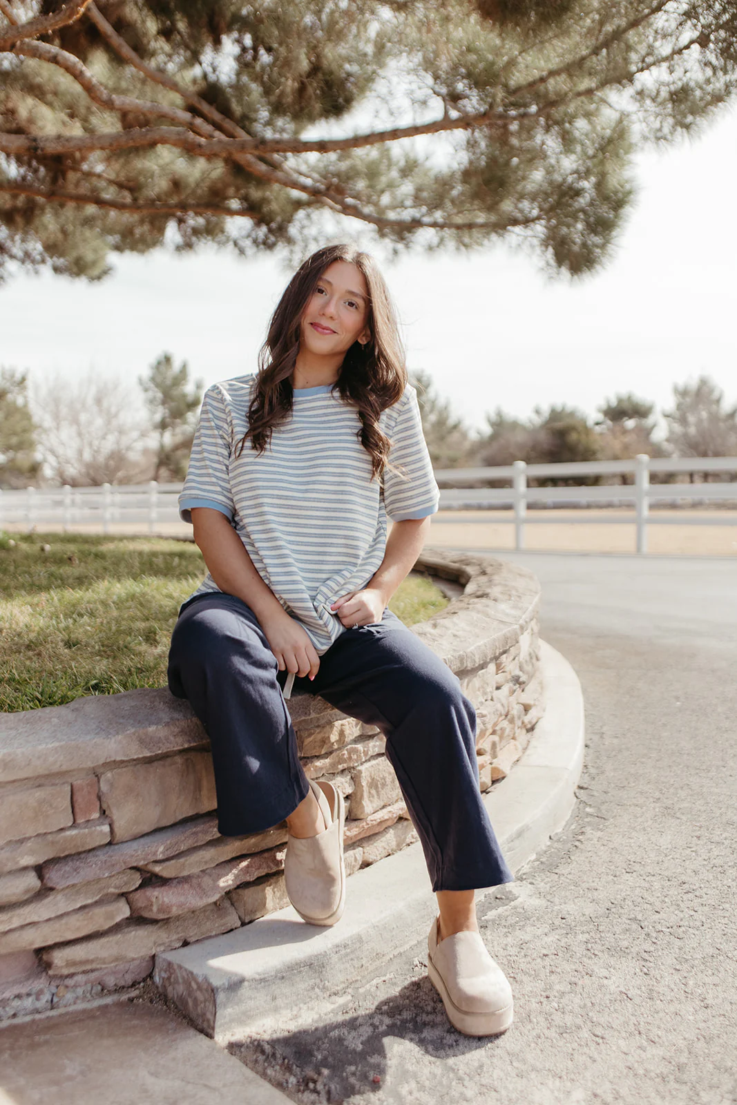 THE ALDEN STRIPED TOP IN SKY BLUE - Image 4