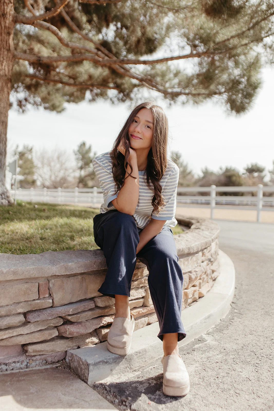 THE ALDEN STRIPED TOP IN SKY BLUE - Image 6