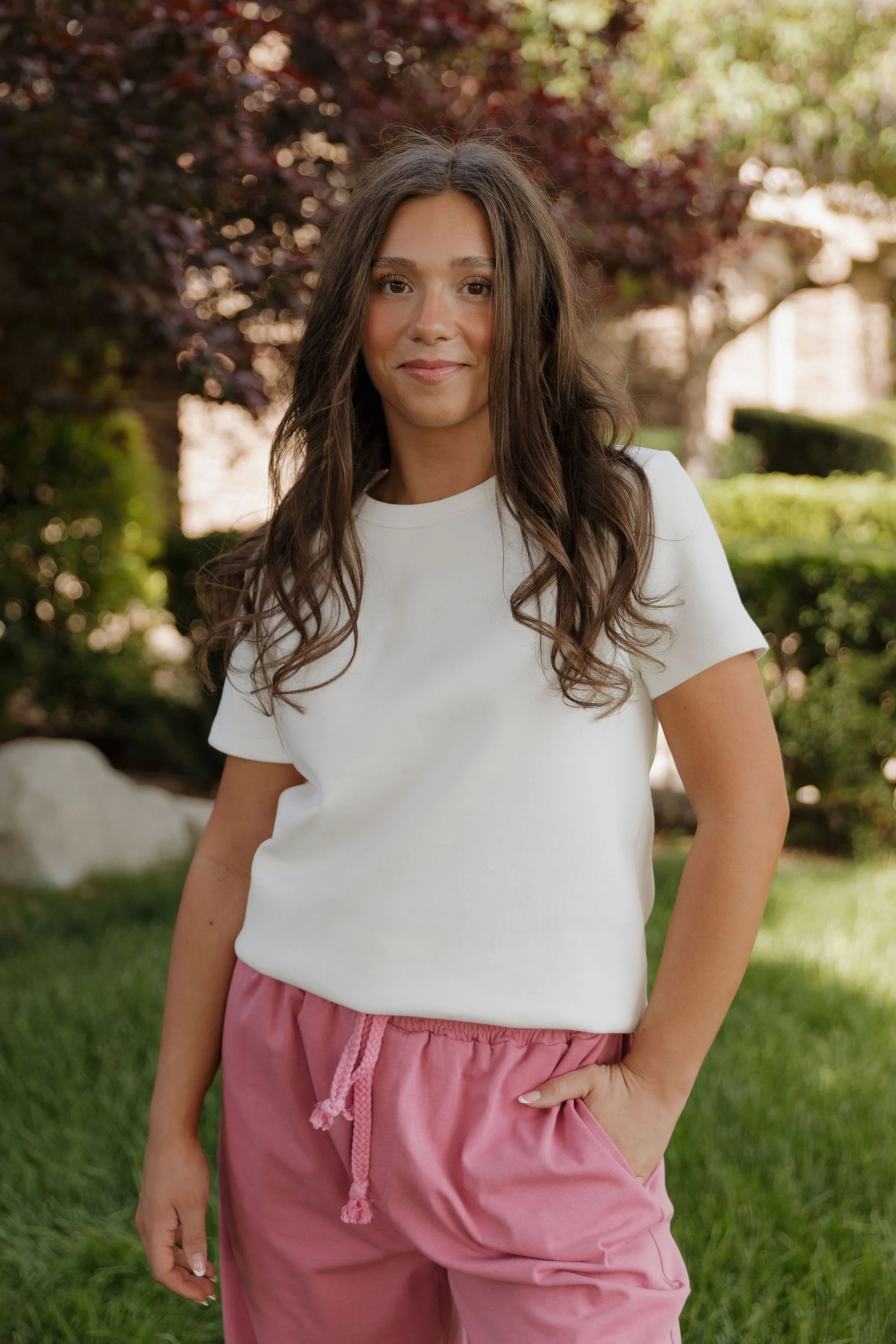 THE ALLI KNIT JERSEY TOP IN WHITE